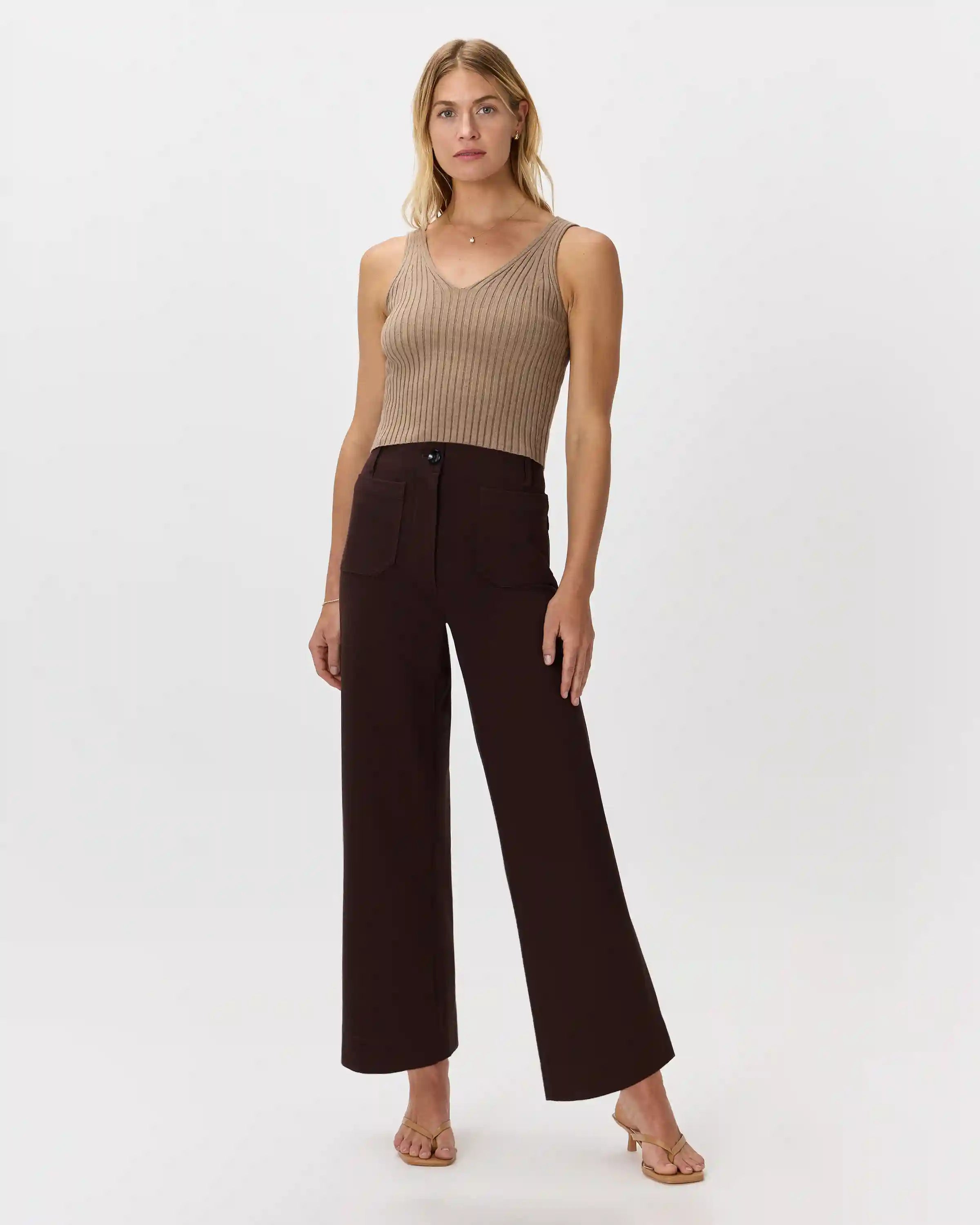 Ultra-Stretch Ponte Cropped Wide Leg Pants