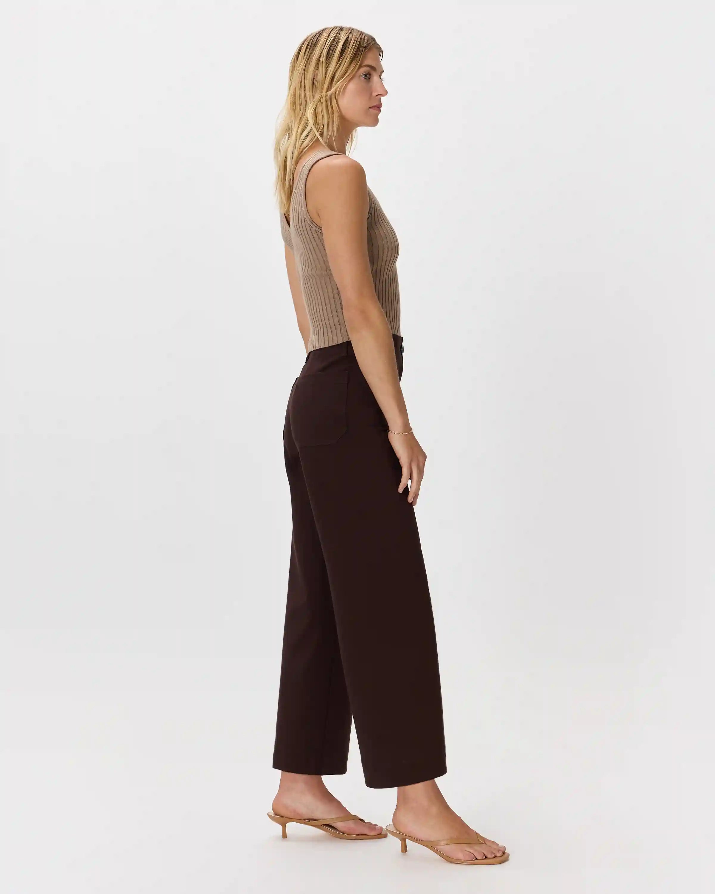Ultra-Stretch Ponte Cropped Wide Leg Pants