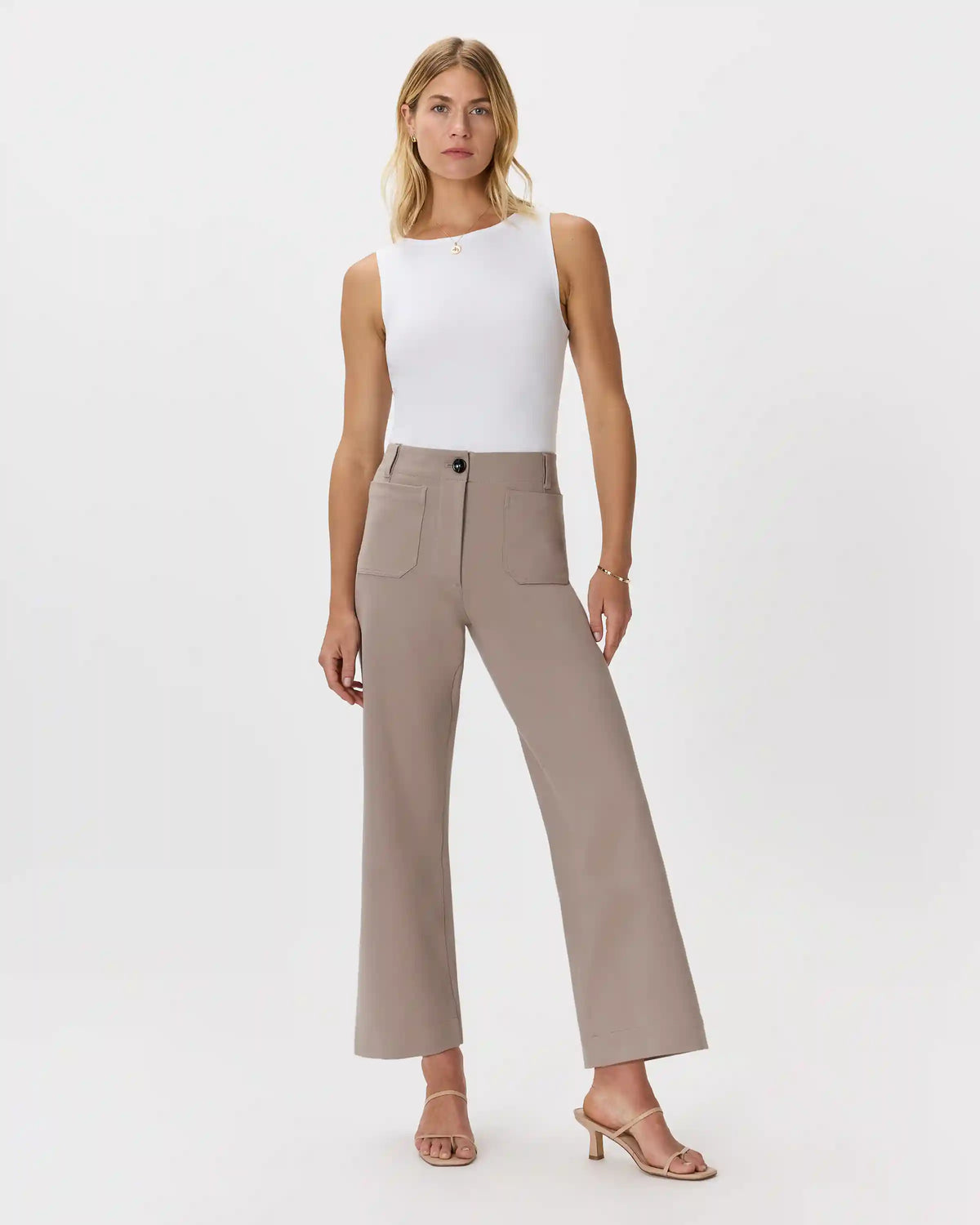 Ultra-Stretch Ponte Cropped Wide Leg Pants