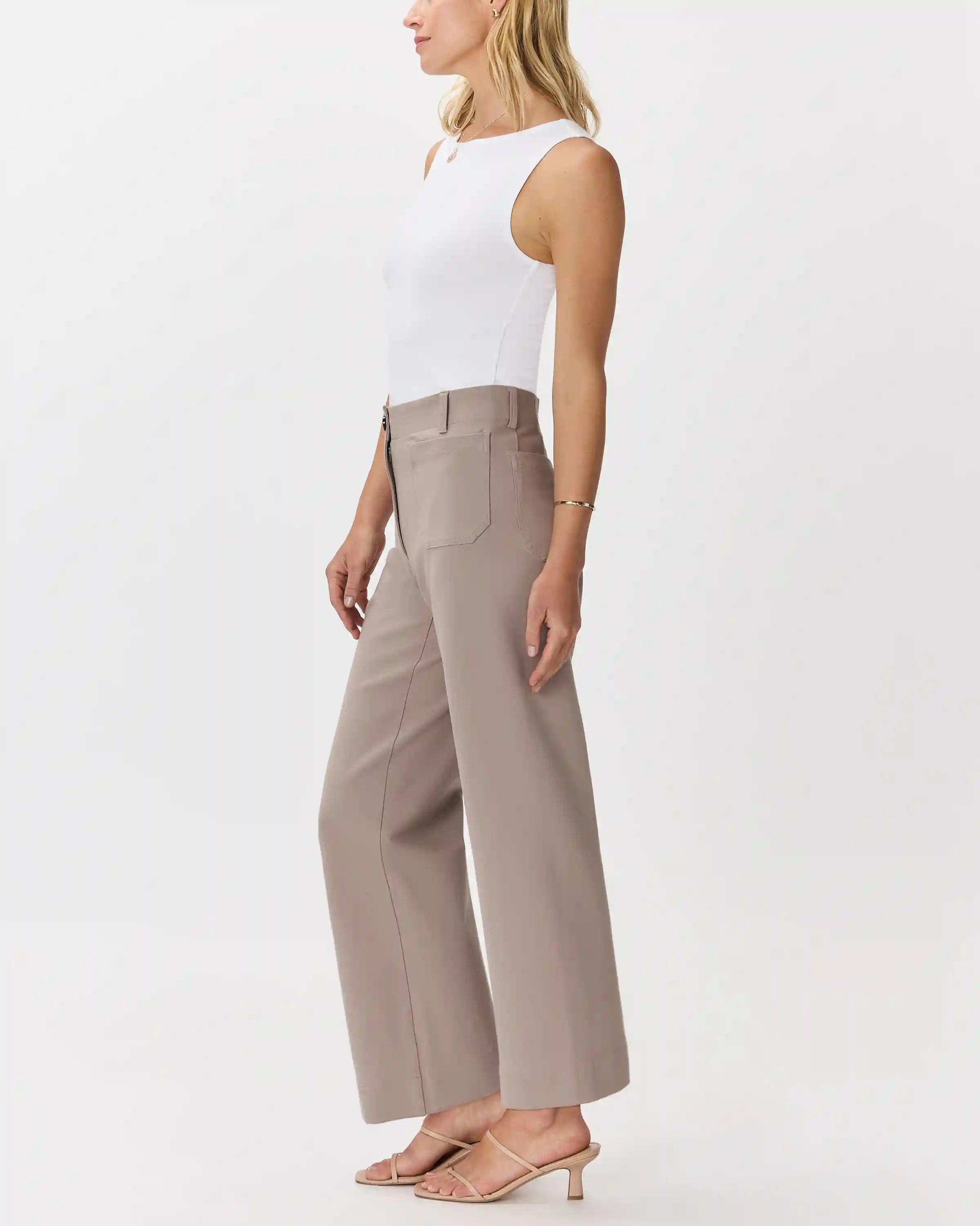 Ultra-Stretch Ponte Cropped Wide Leg Pants