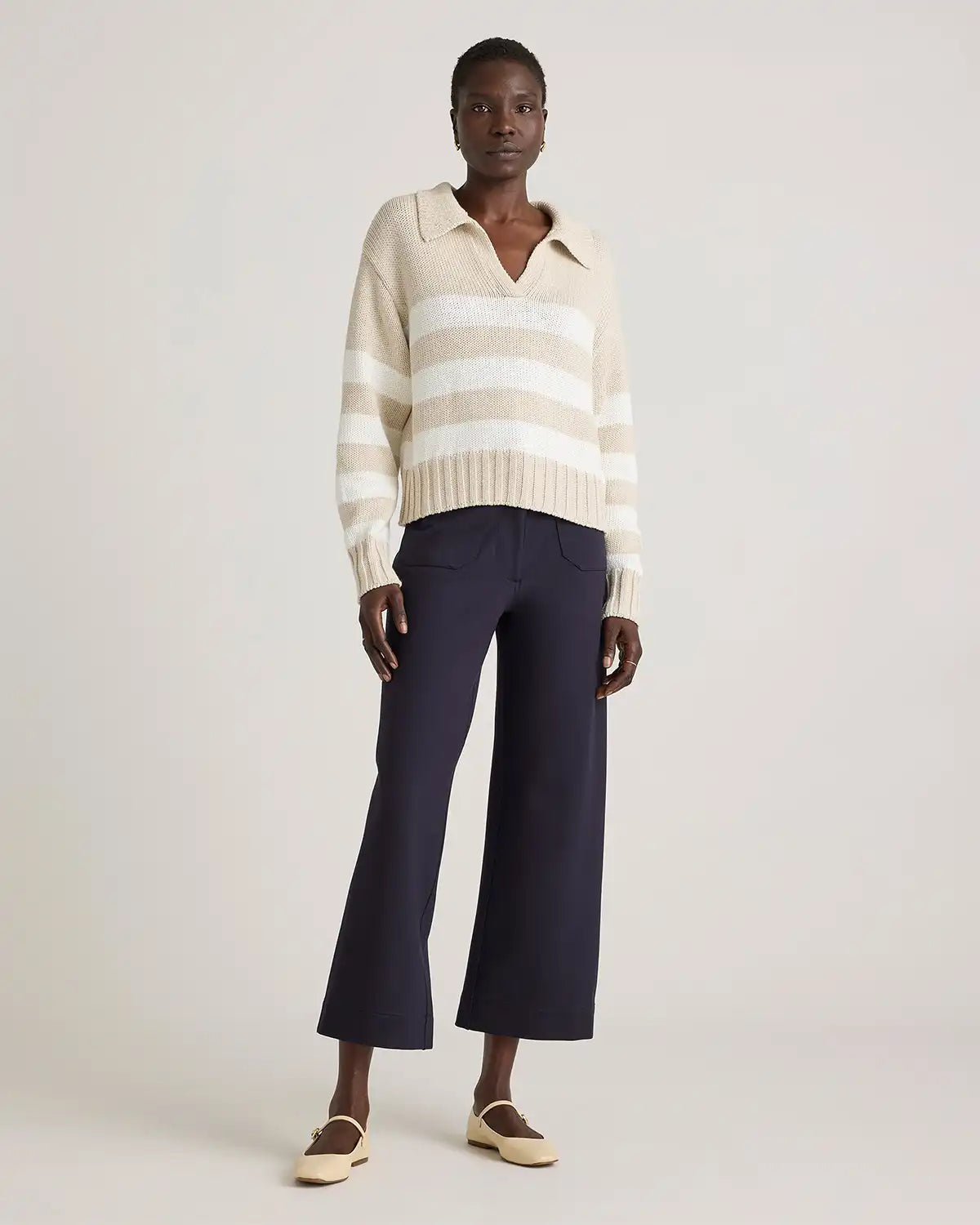 Ultra-Stretch Ponte Cropped Wide Leg Pants