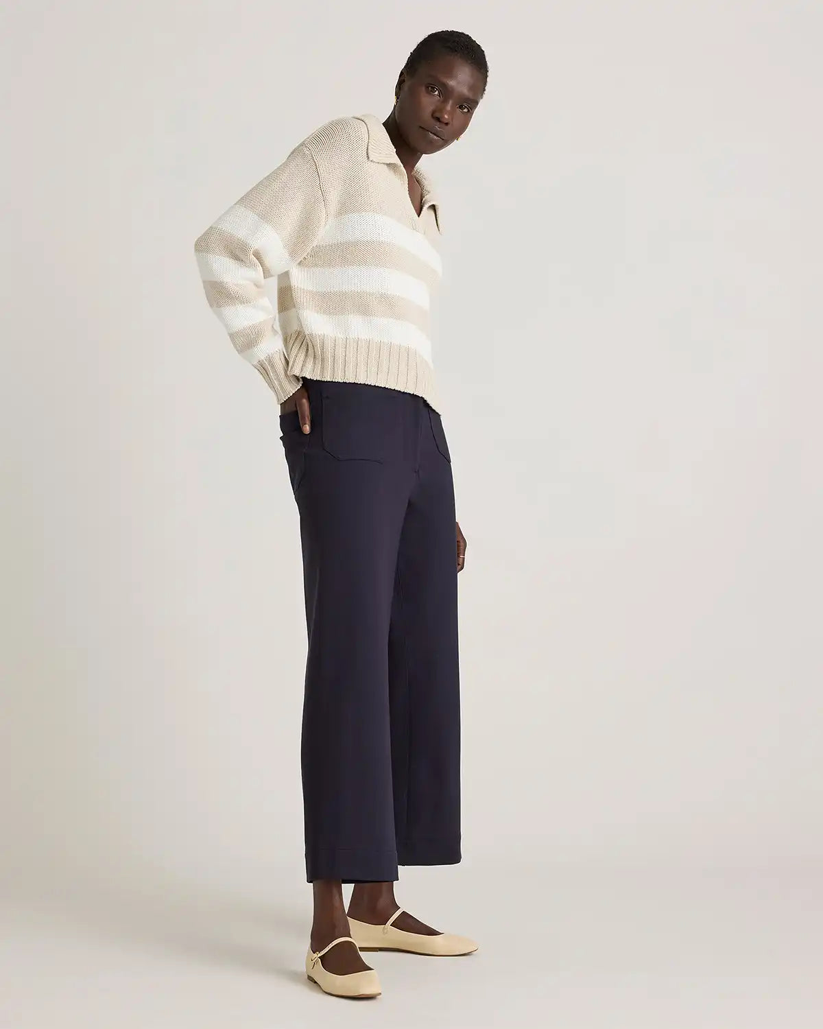 Ultra-Stretch Ponte Cropped Wide Leg Pants