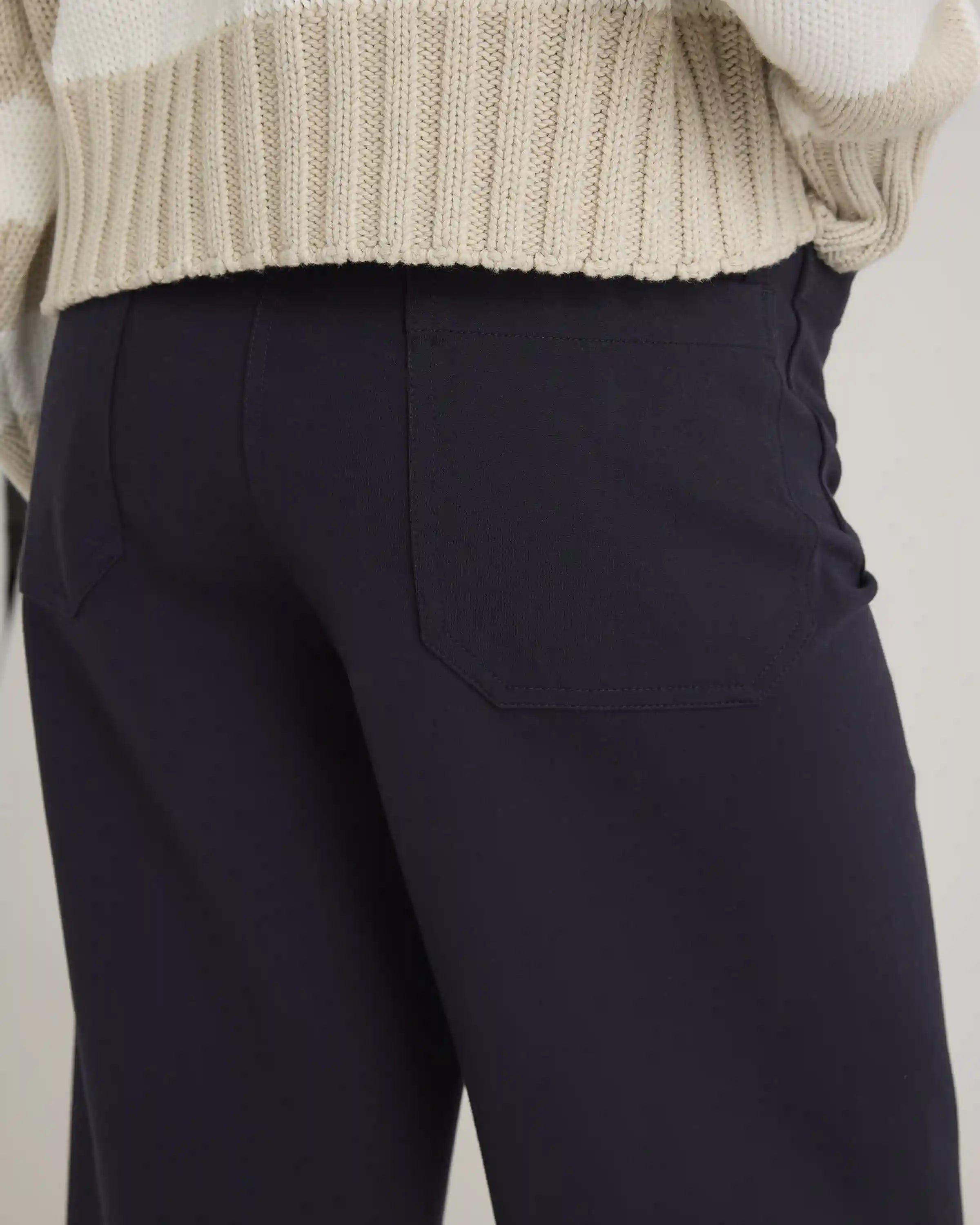 Ultra-Stretch Ponte Cropped Wide Leg Pants