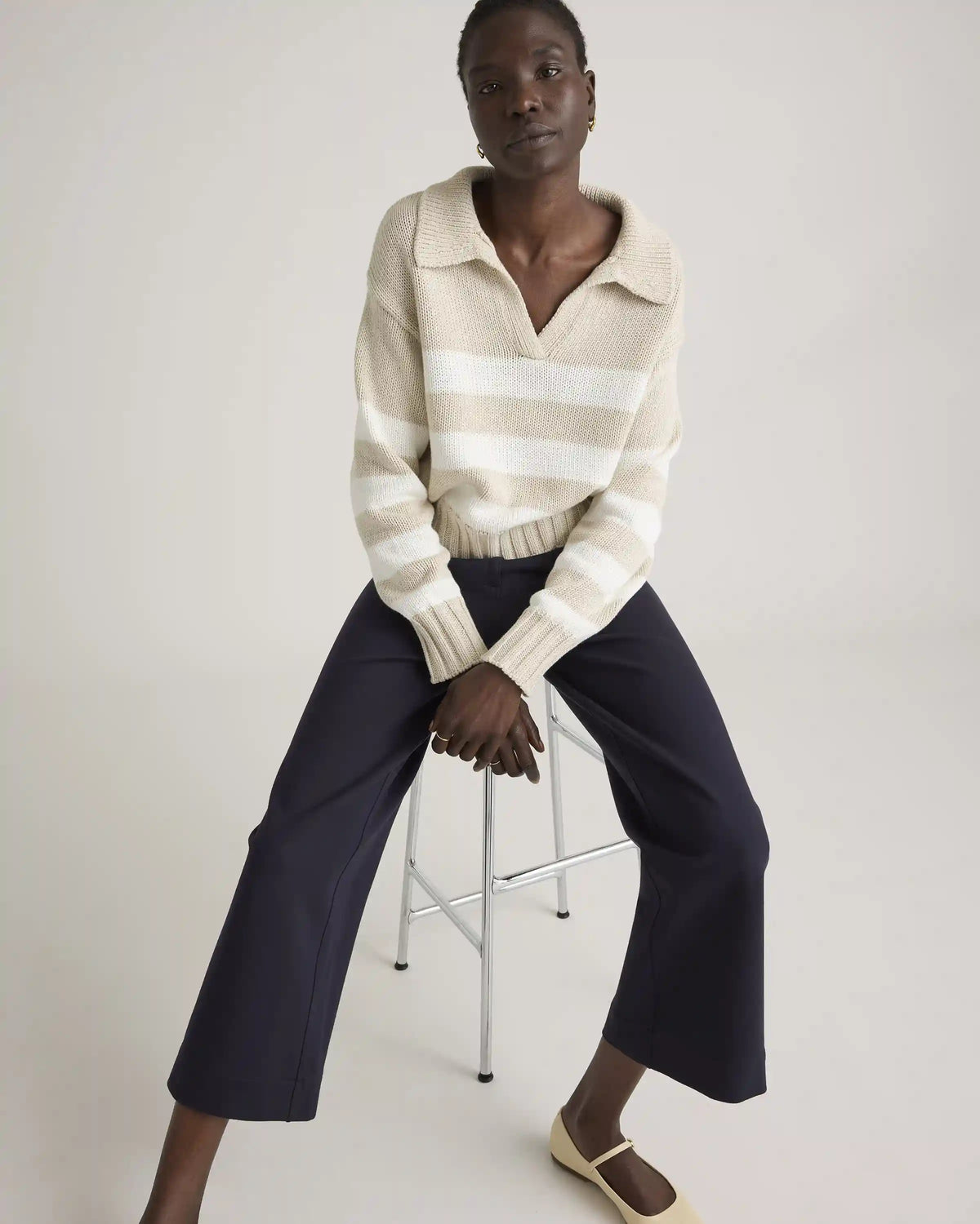 Ultra-Stretch Ponte Cropped Wide Leg Pants
