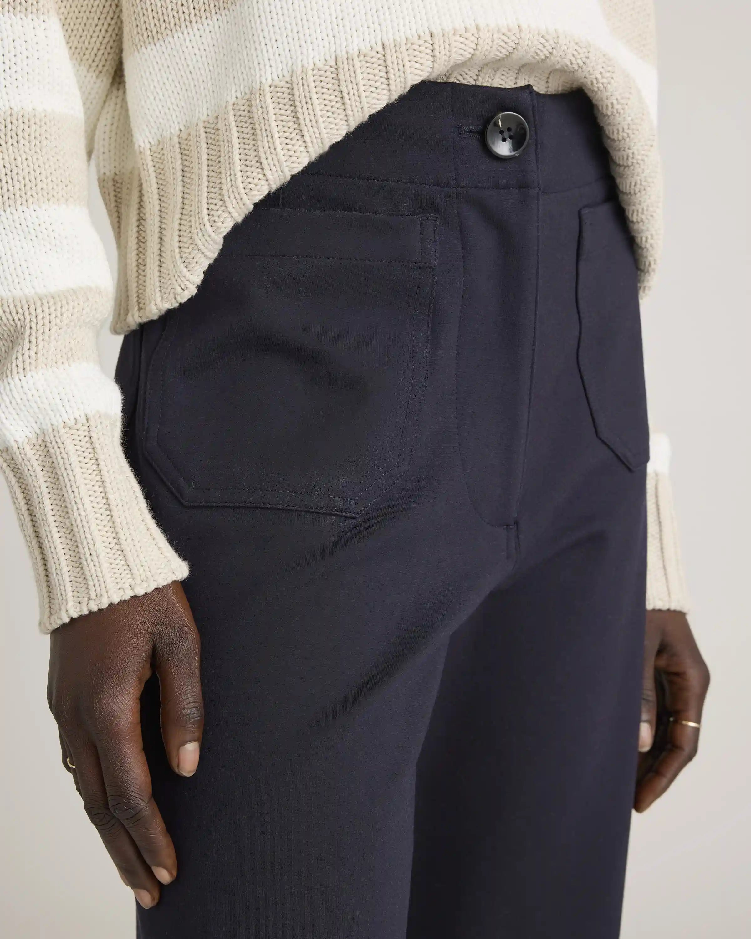 Ultra-Stretch Ponte Cropped Wide Leg Pants