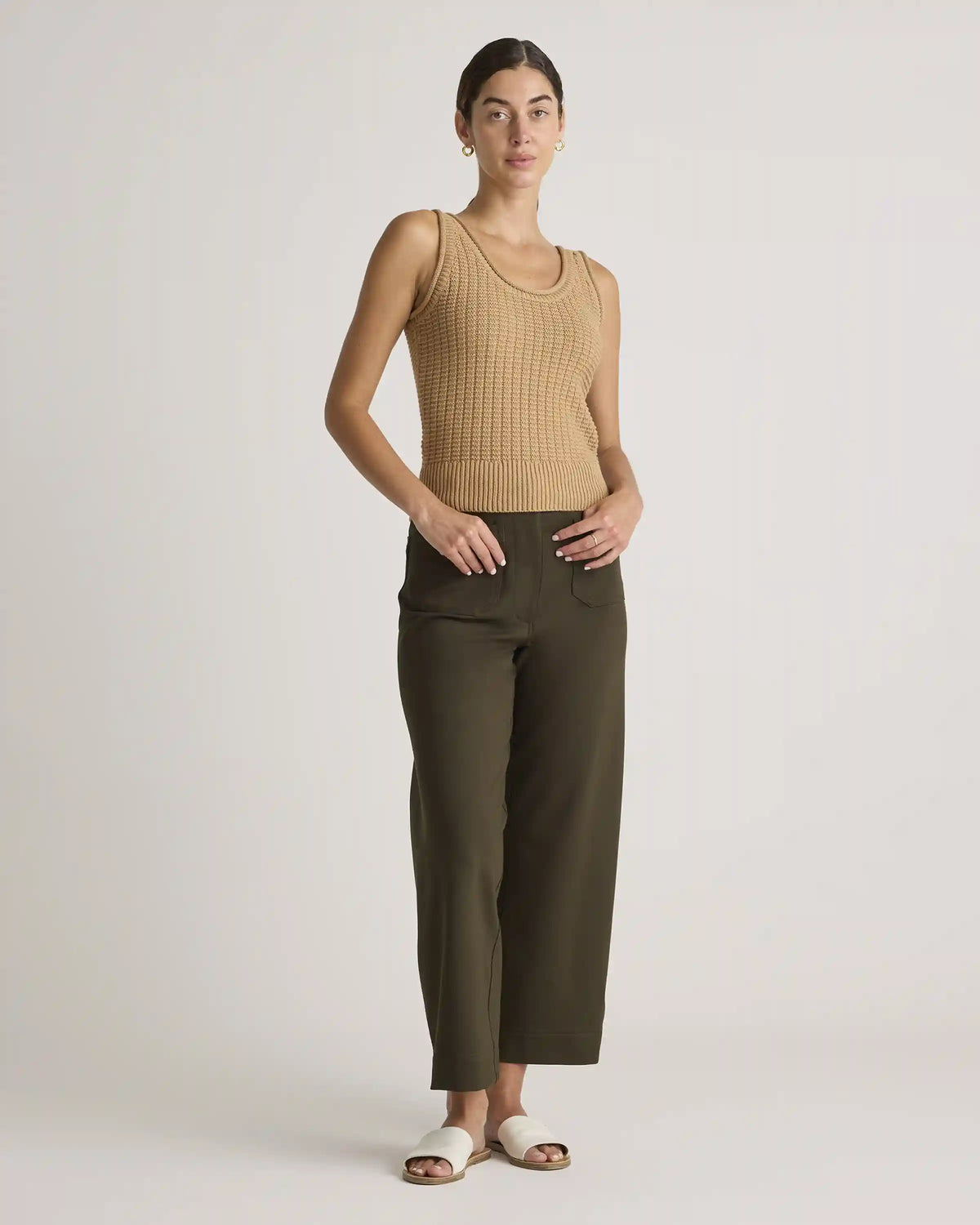 Ultra-Stretch Ponte Cropped Wide Leg Pants