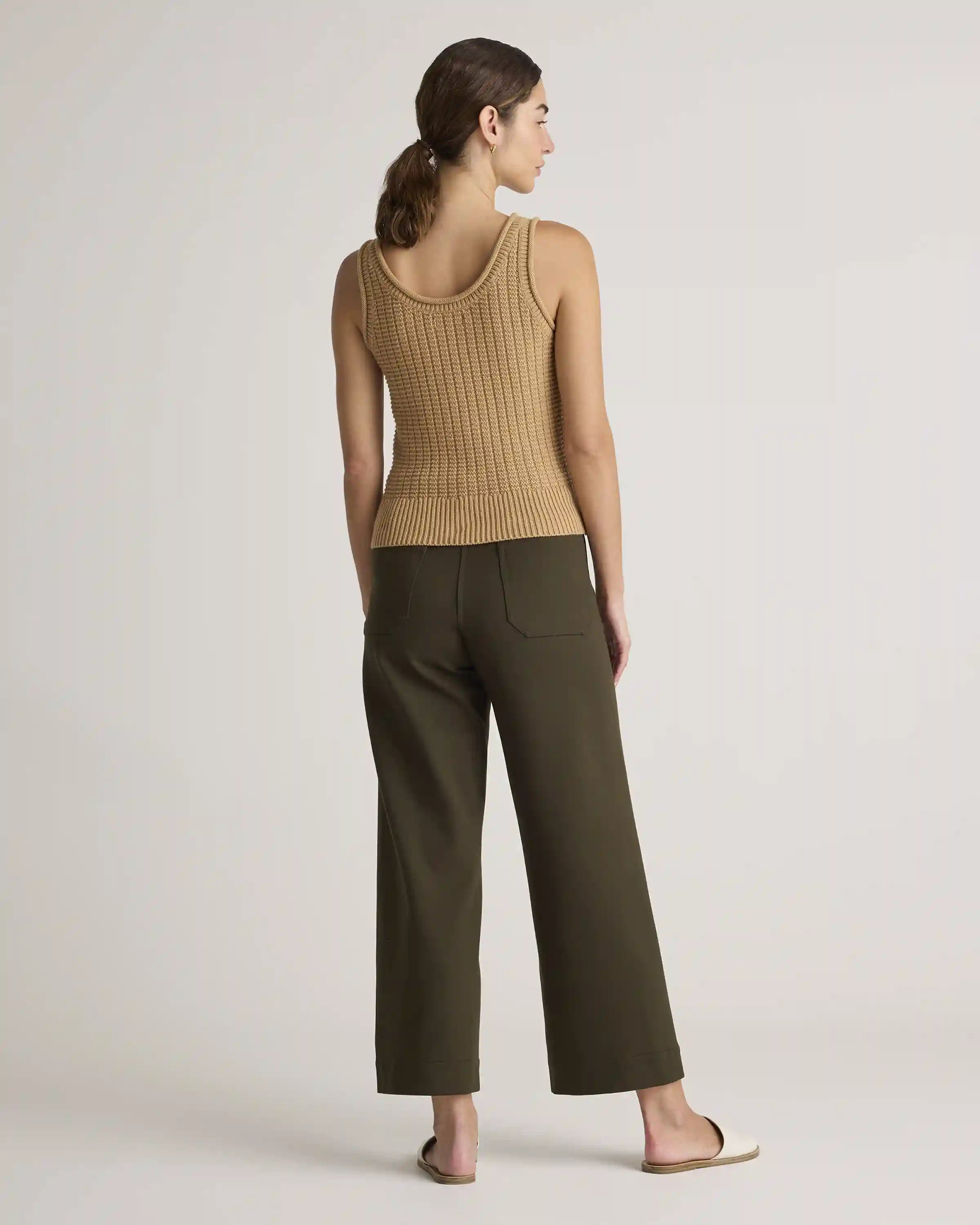 Ultra-Stretch Ponte Cropped Wide Leg Pants