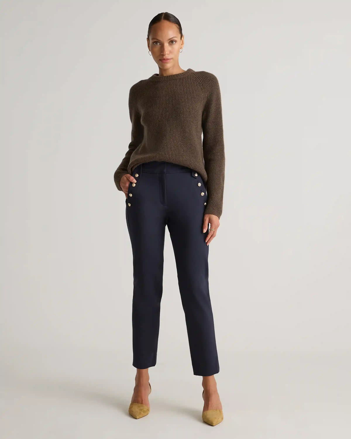 Ultra-Stretch Ponte Straight Leg Mariner Pants