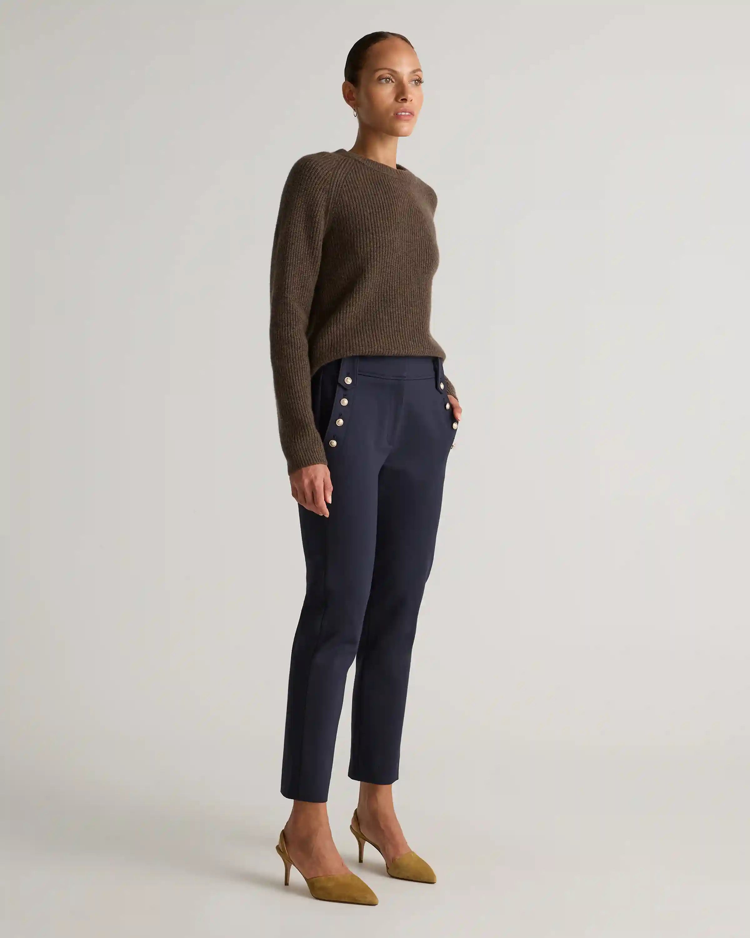 Ultra-Stretch Ponte Straight Leg Mariner Pants