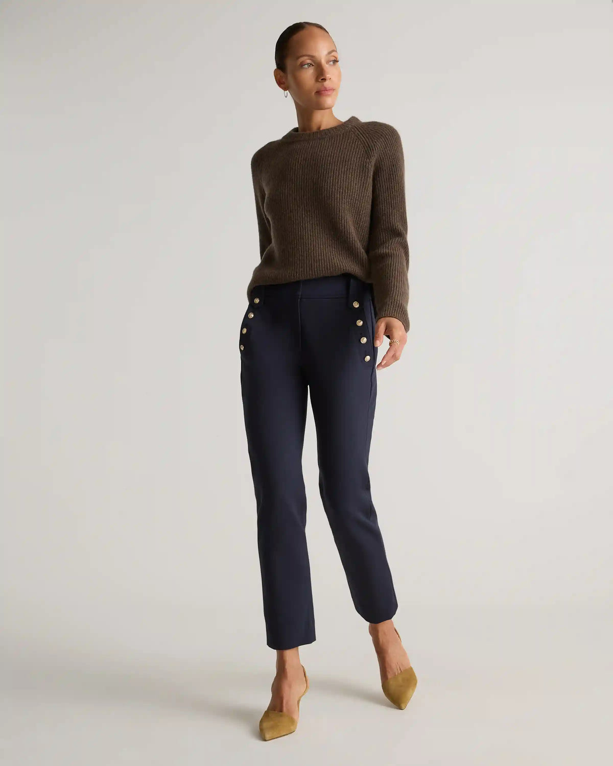Ultra-Stretch Ponte Straight Leg Mariner Pants