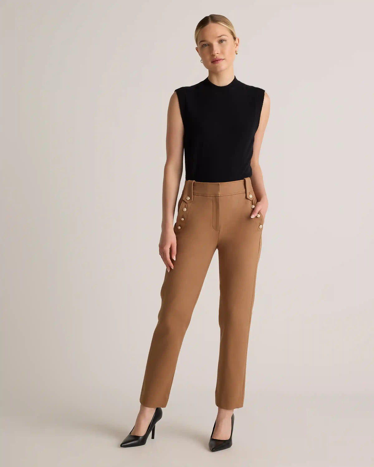 Ultra-Stretch Ponte Straight Leg Mariner Pants
