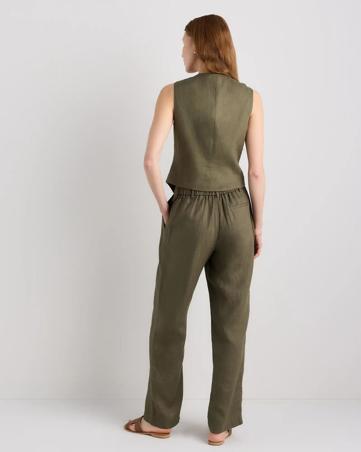 100% European Linen Pleated Trouser