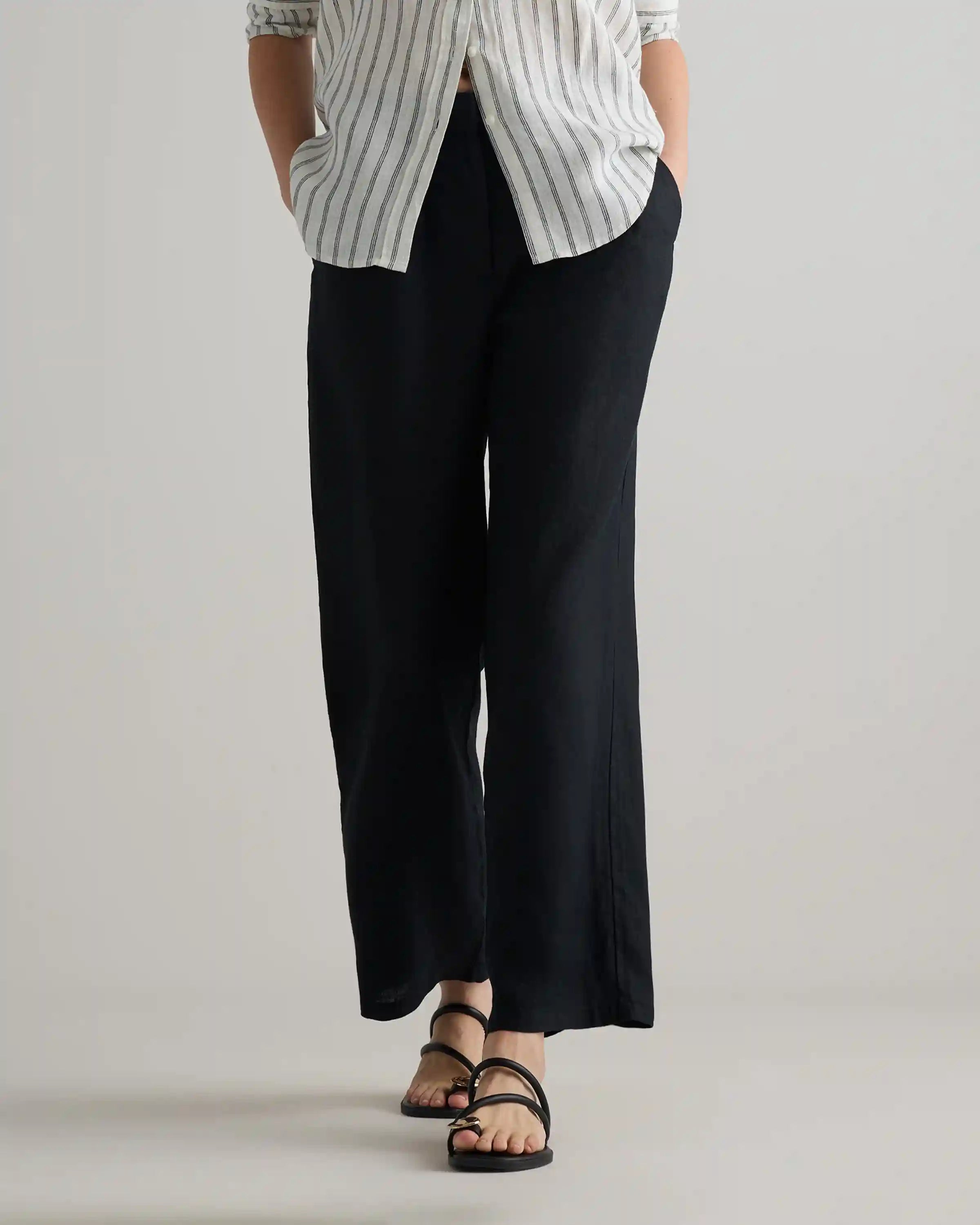 100% European Linen Pleated Trouser