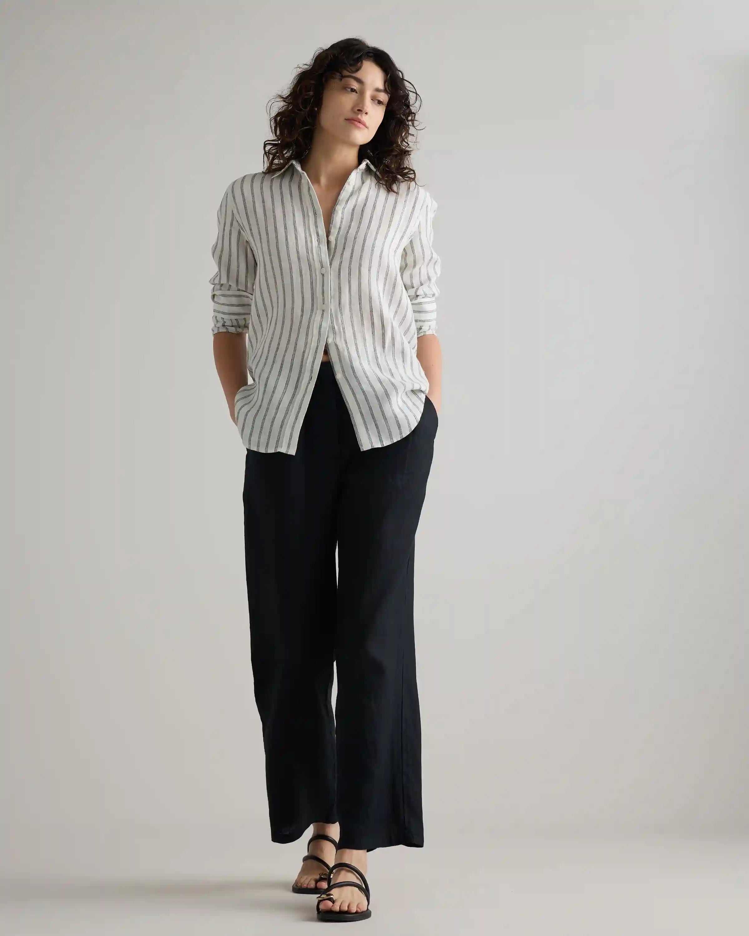 100% European Linen Pleated Trouser