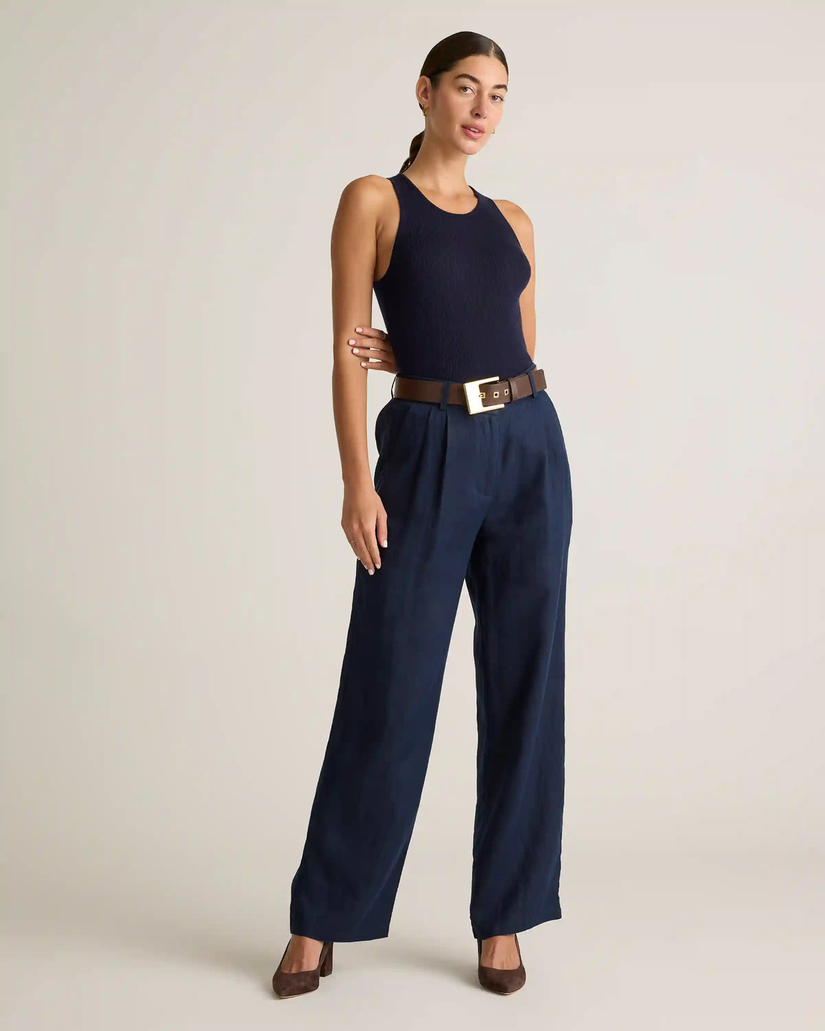 100% European Linen Pleated Trouser