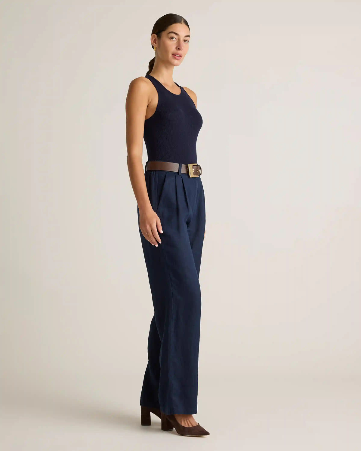 100% European Linen Pleated Trouser