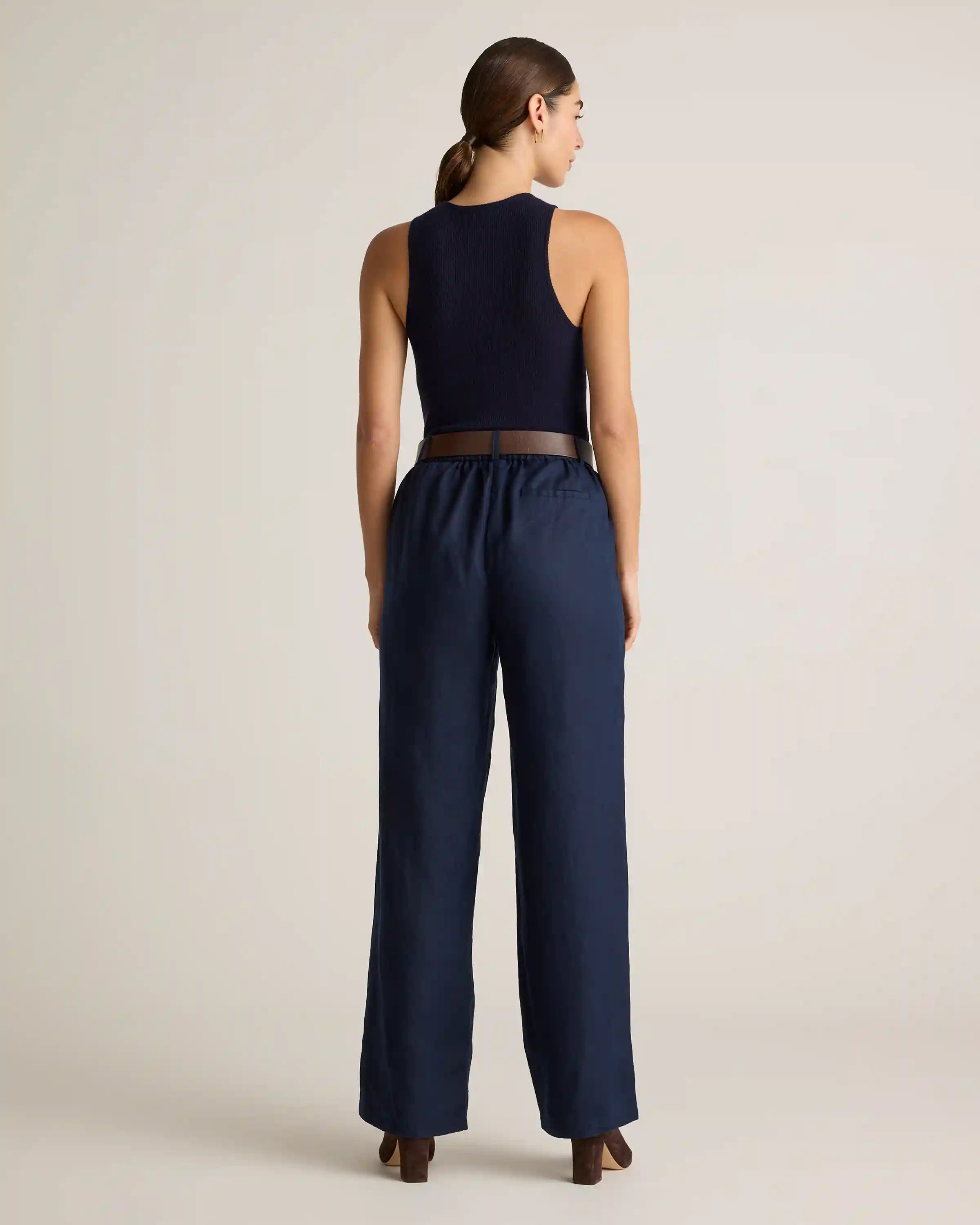 100% European Linen Pleated Trouser