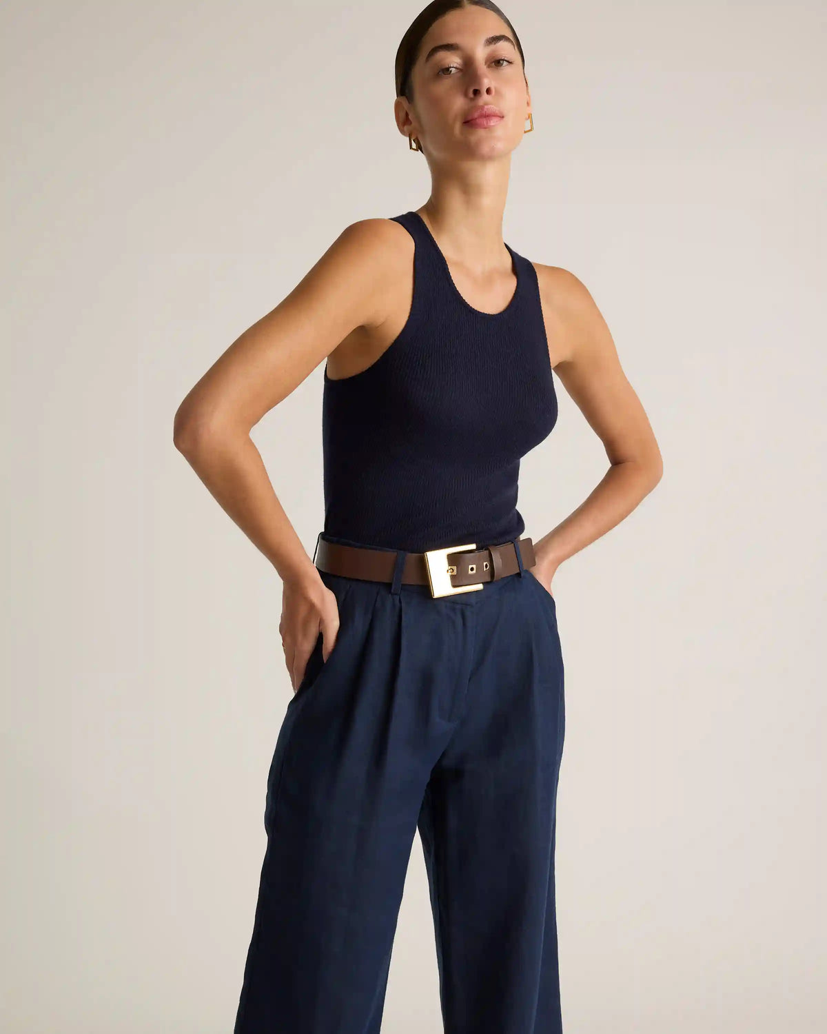 100% European Linen Pleated Trouser