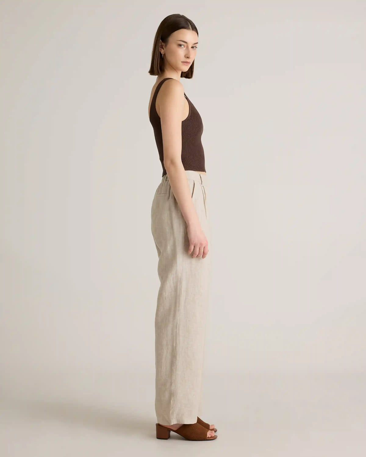 100% European Linen Pleated Trouser