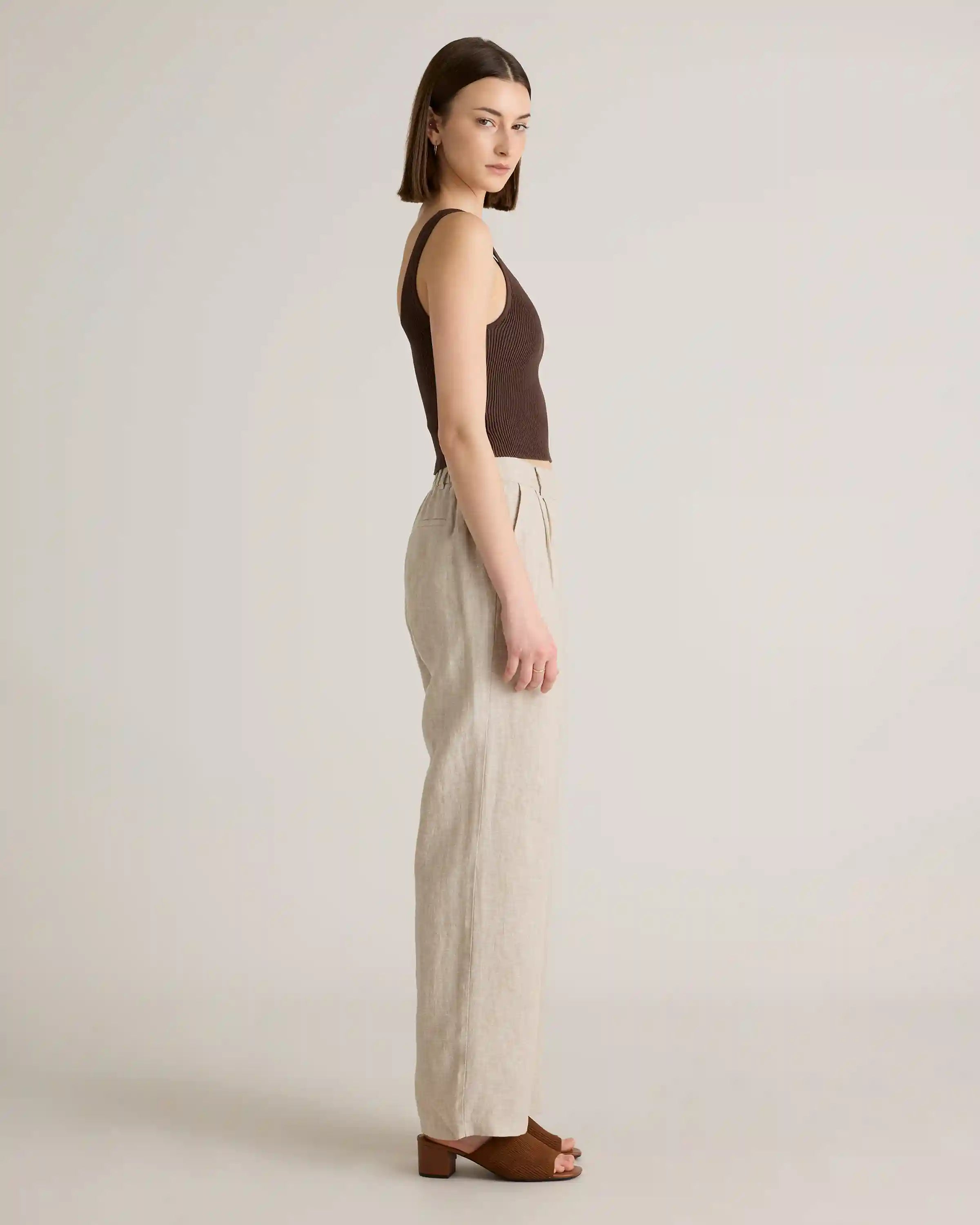 100% European Linen Pleated Trouser