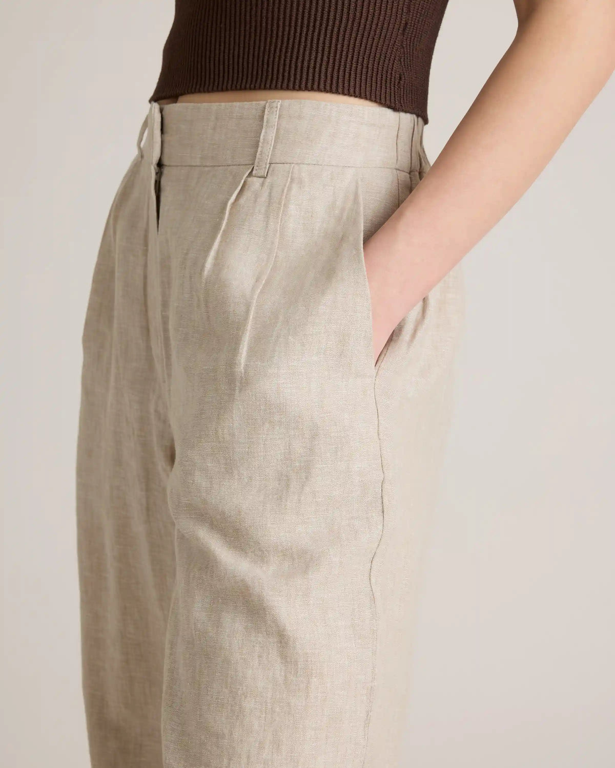100% European Linen Pleated Trouser