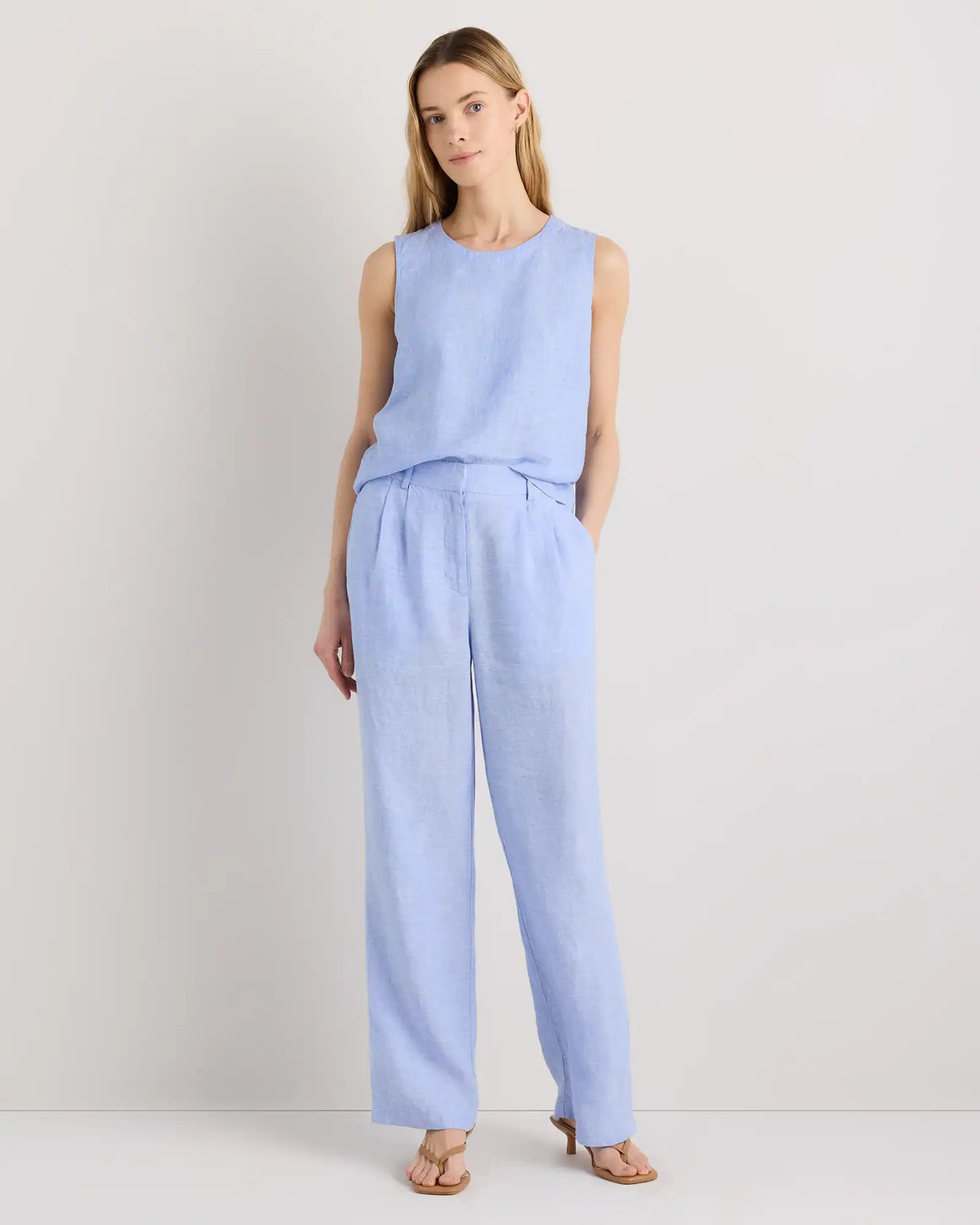 100% European Linen Pleated Trouser