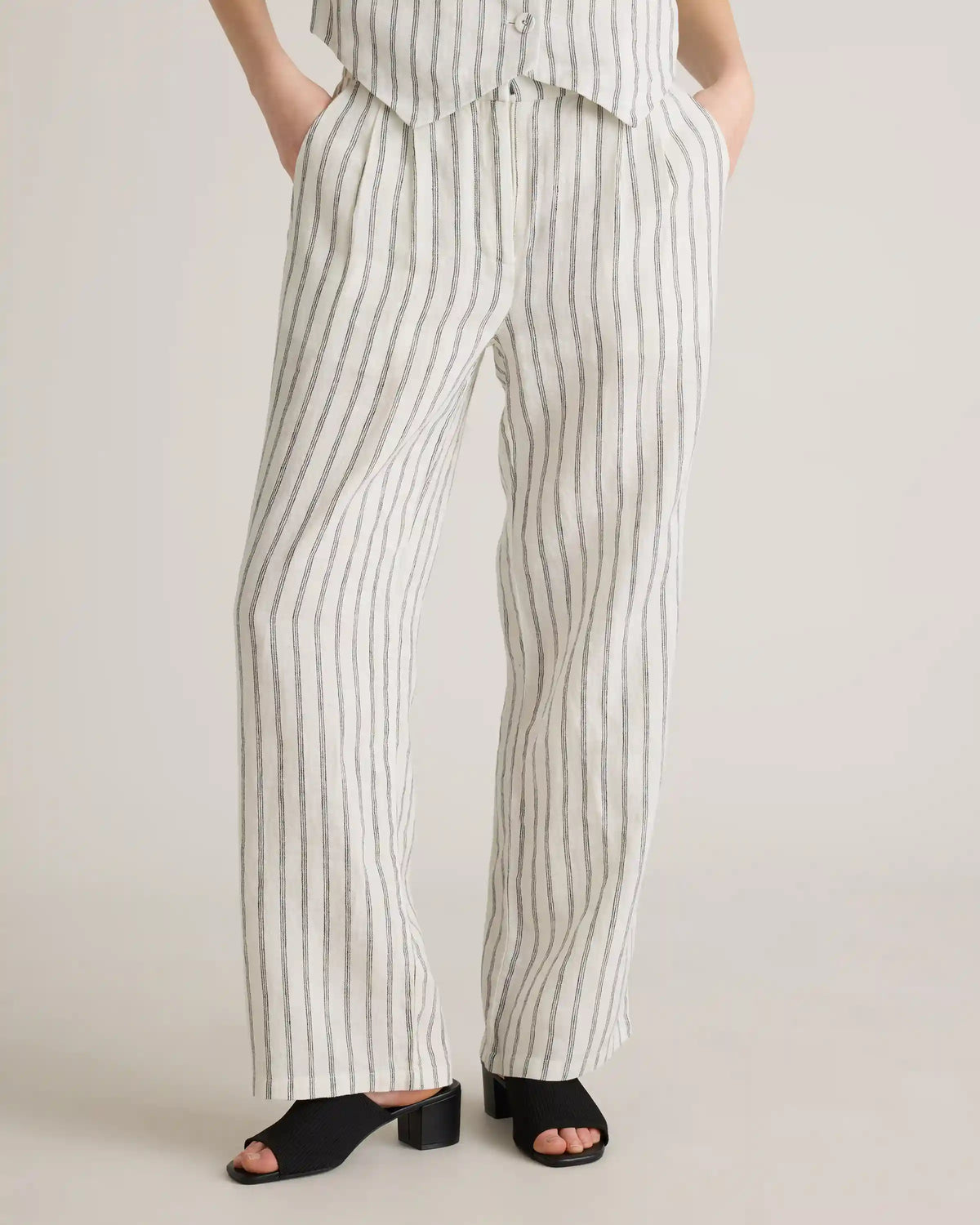 100% European Linen Pleated Trouser