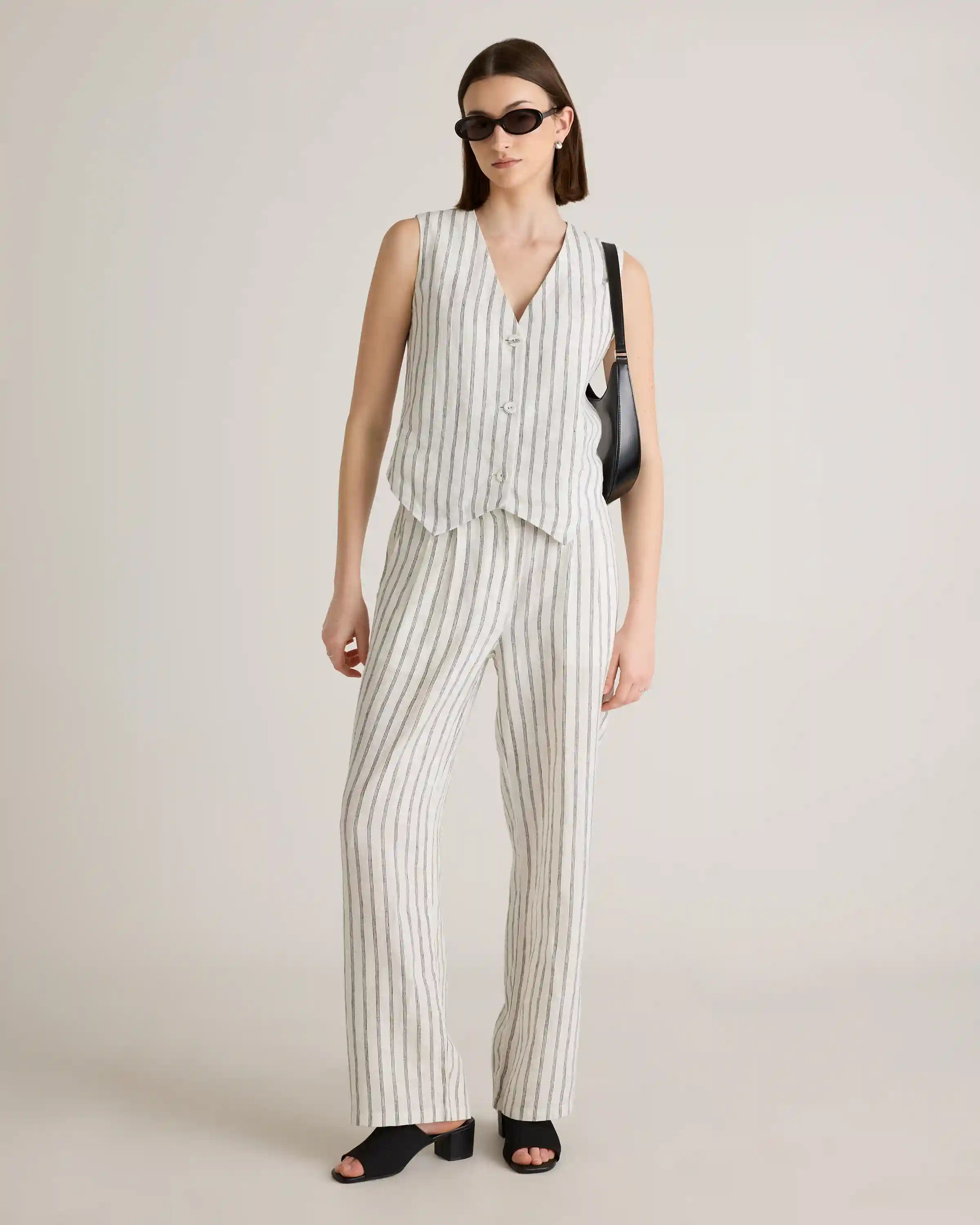 100% European Linen Pleated Trouser
