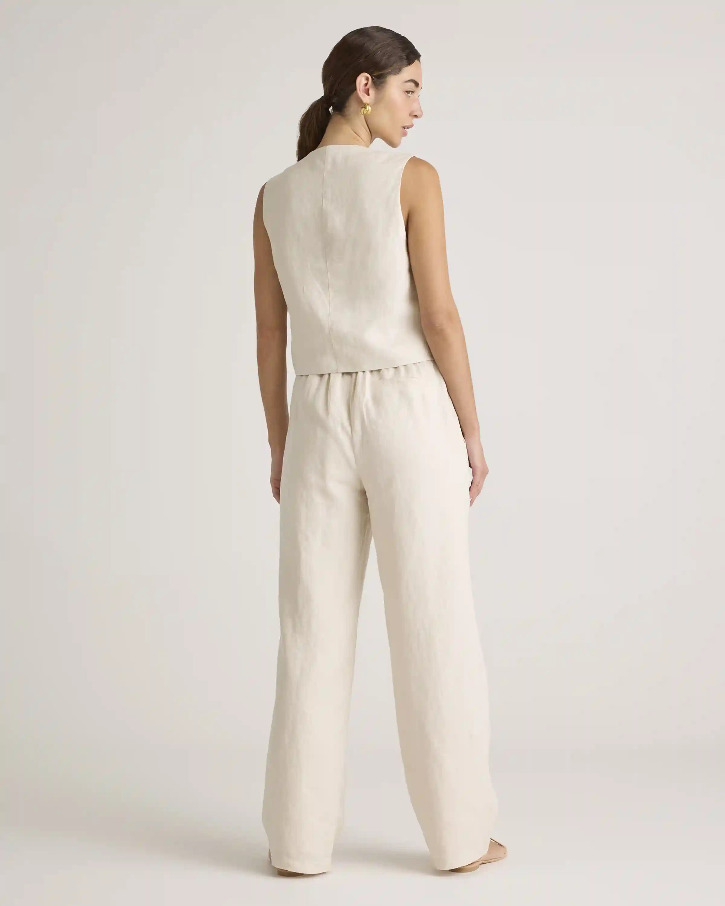 100% European Linen Pleated Trouser