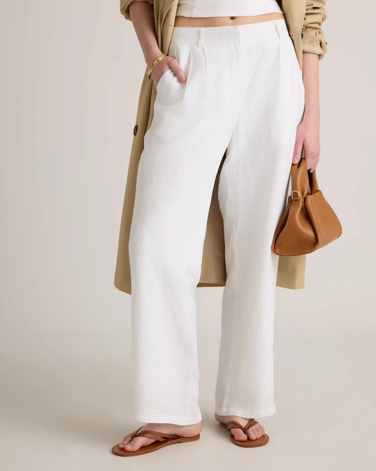 100% European Linen Pleated Trouser