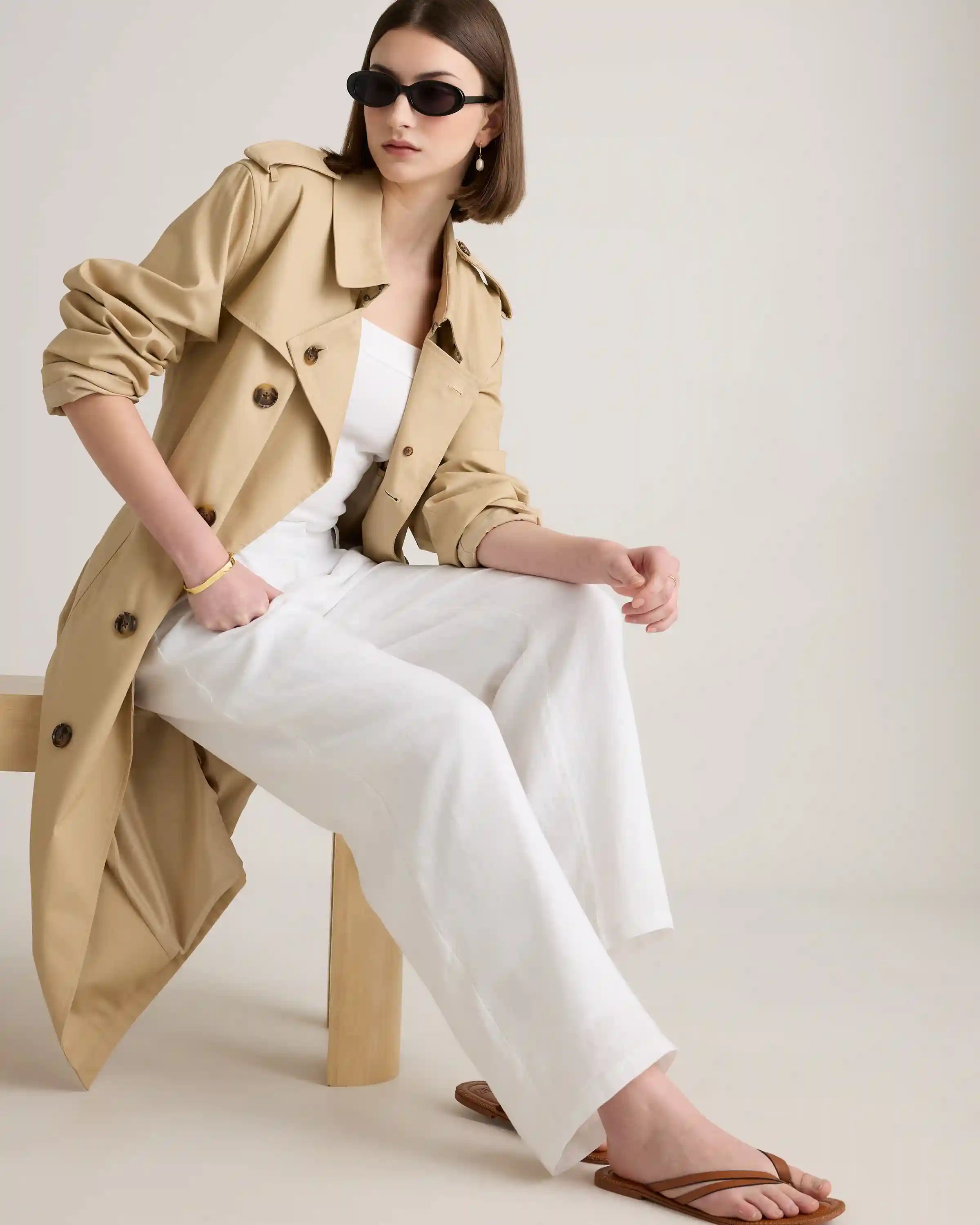 100% European Linen Pleated Trouser