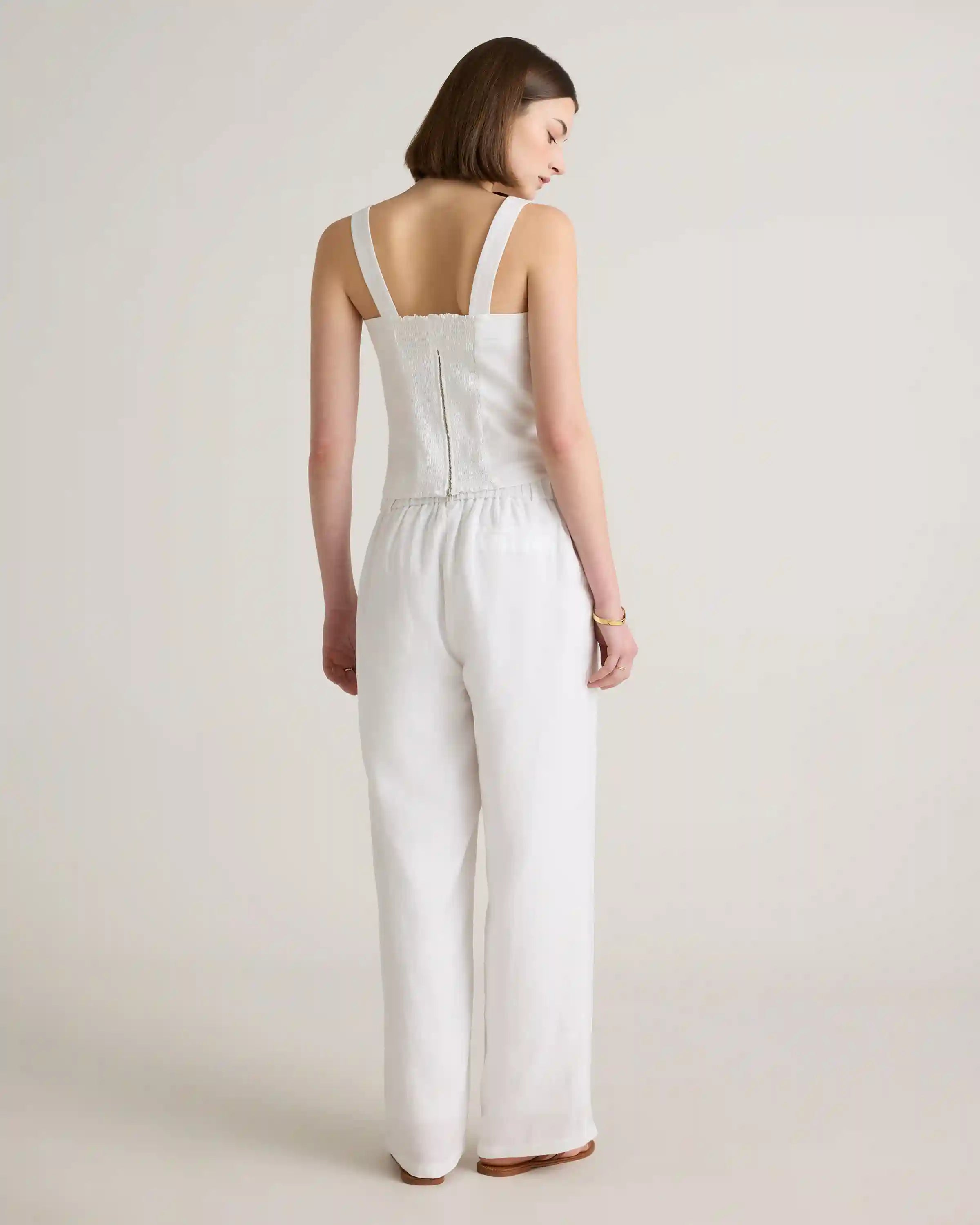 100% European Linen Pleated Trouser
