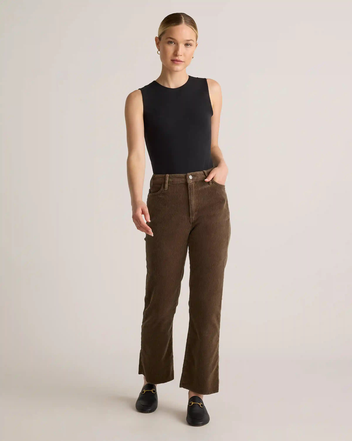 Organic Stretch Corduroy Kick Flare Pants