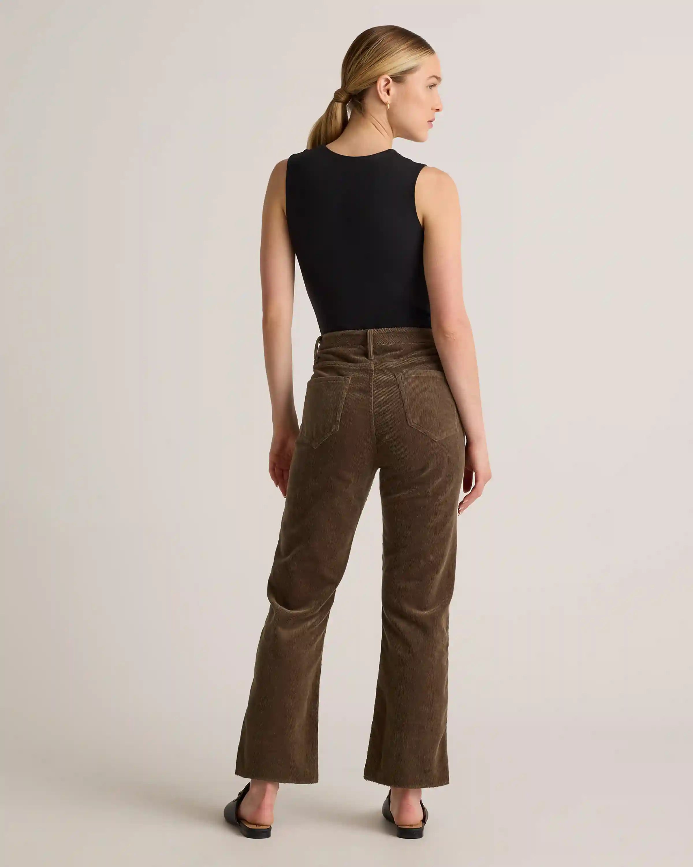 Organic Stretch Corduroy Kick Flare Pants