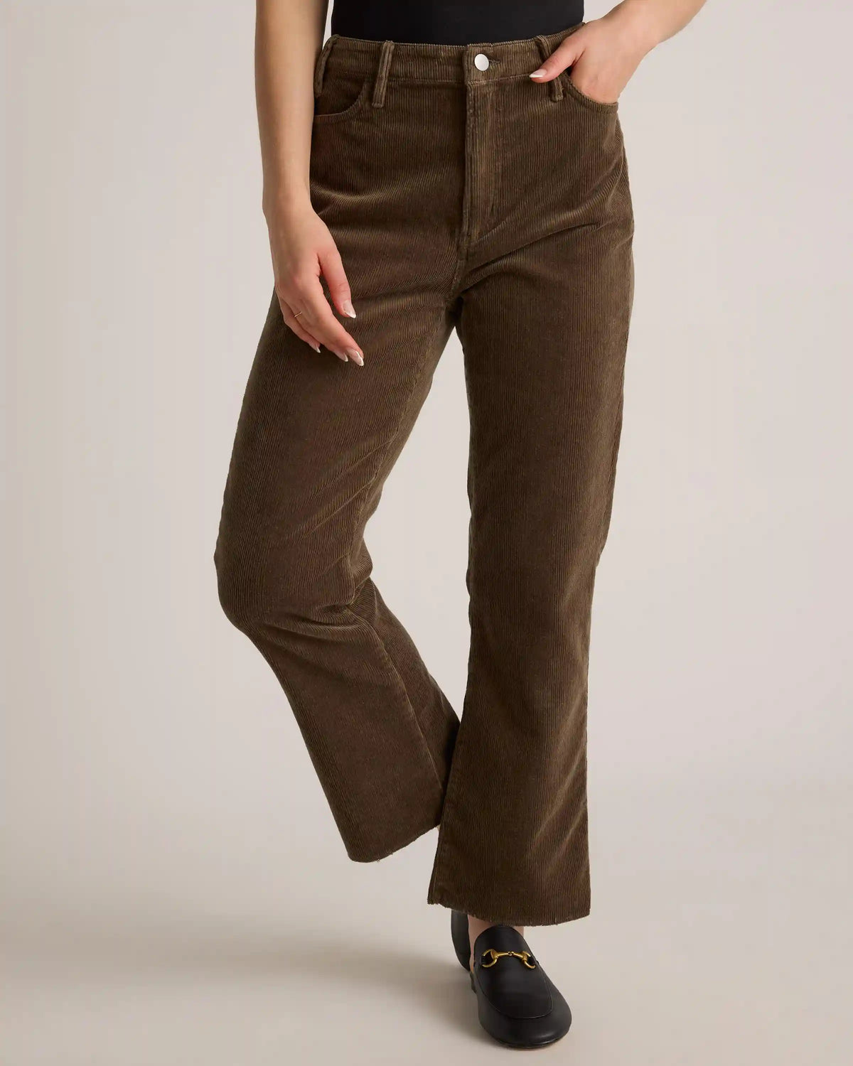 Organic Stretch Corduroy Kick Flare Pants