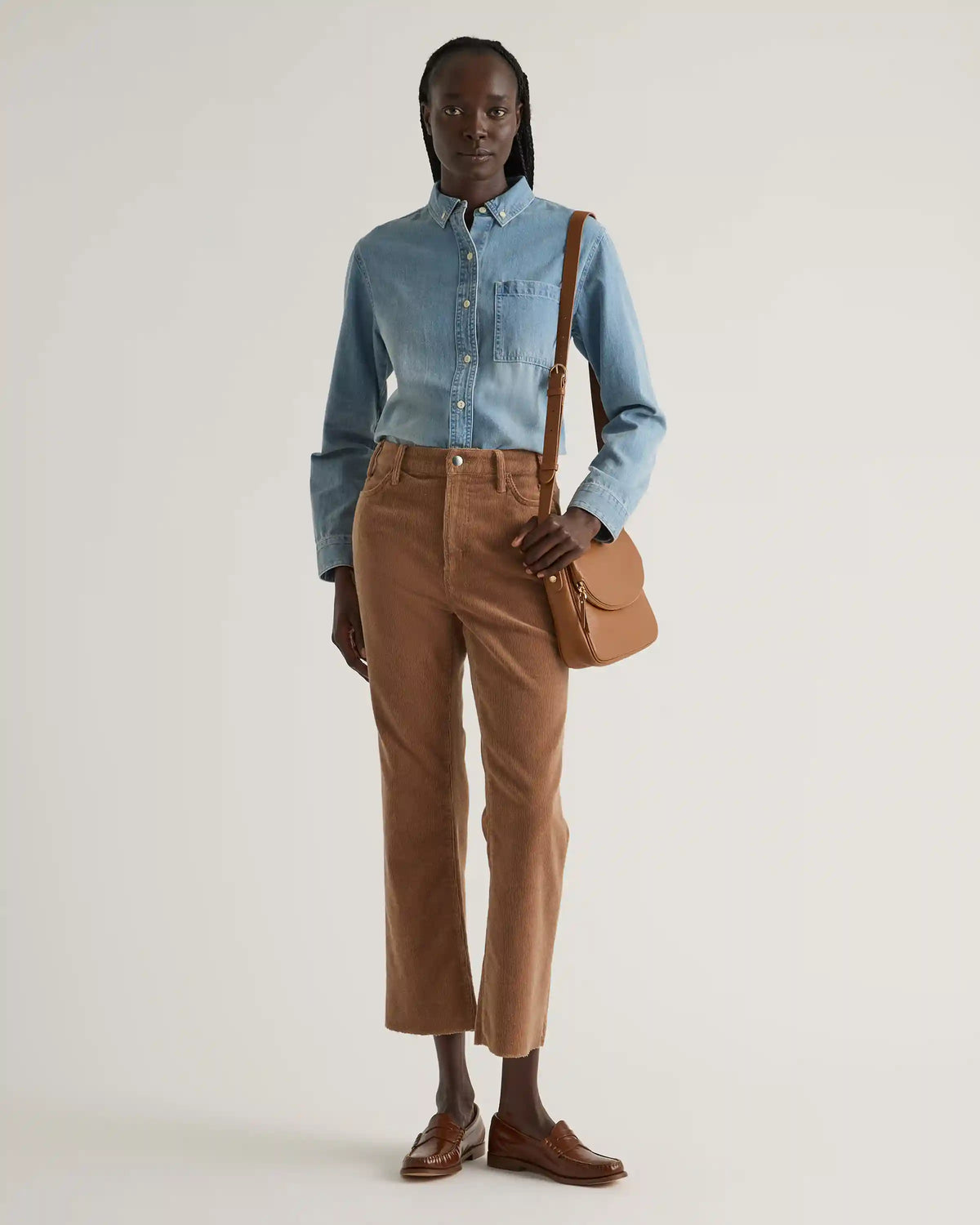 Organic Stretch Corduroy Kick Flare Pants