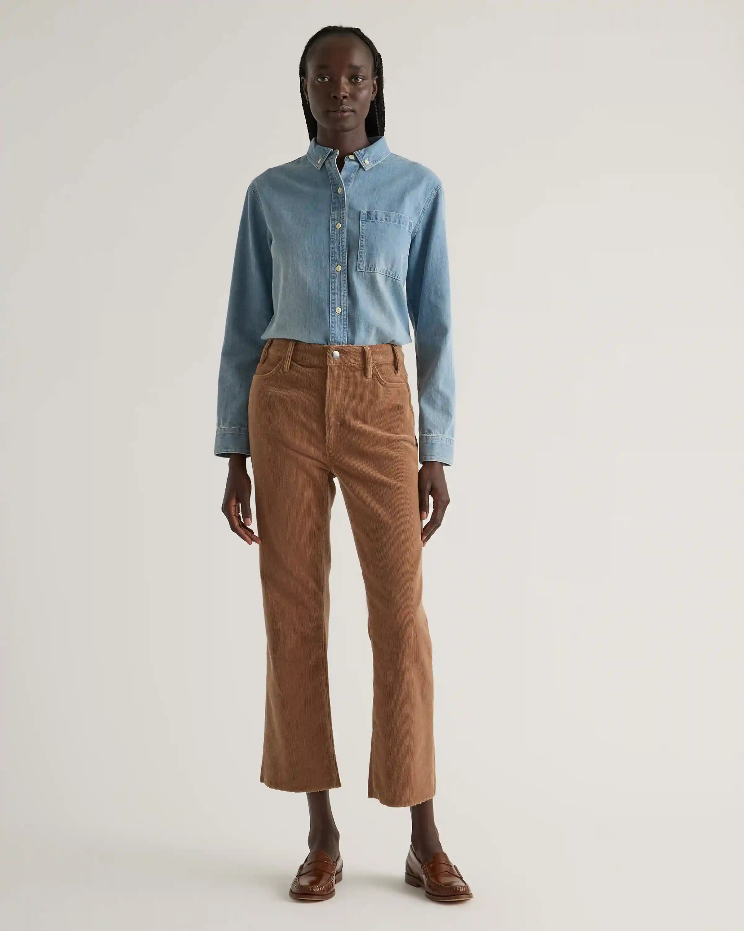 Organic Stretch Corduroy Kick Flare Pants