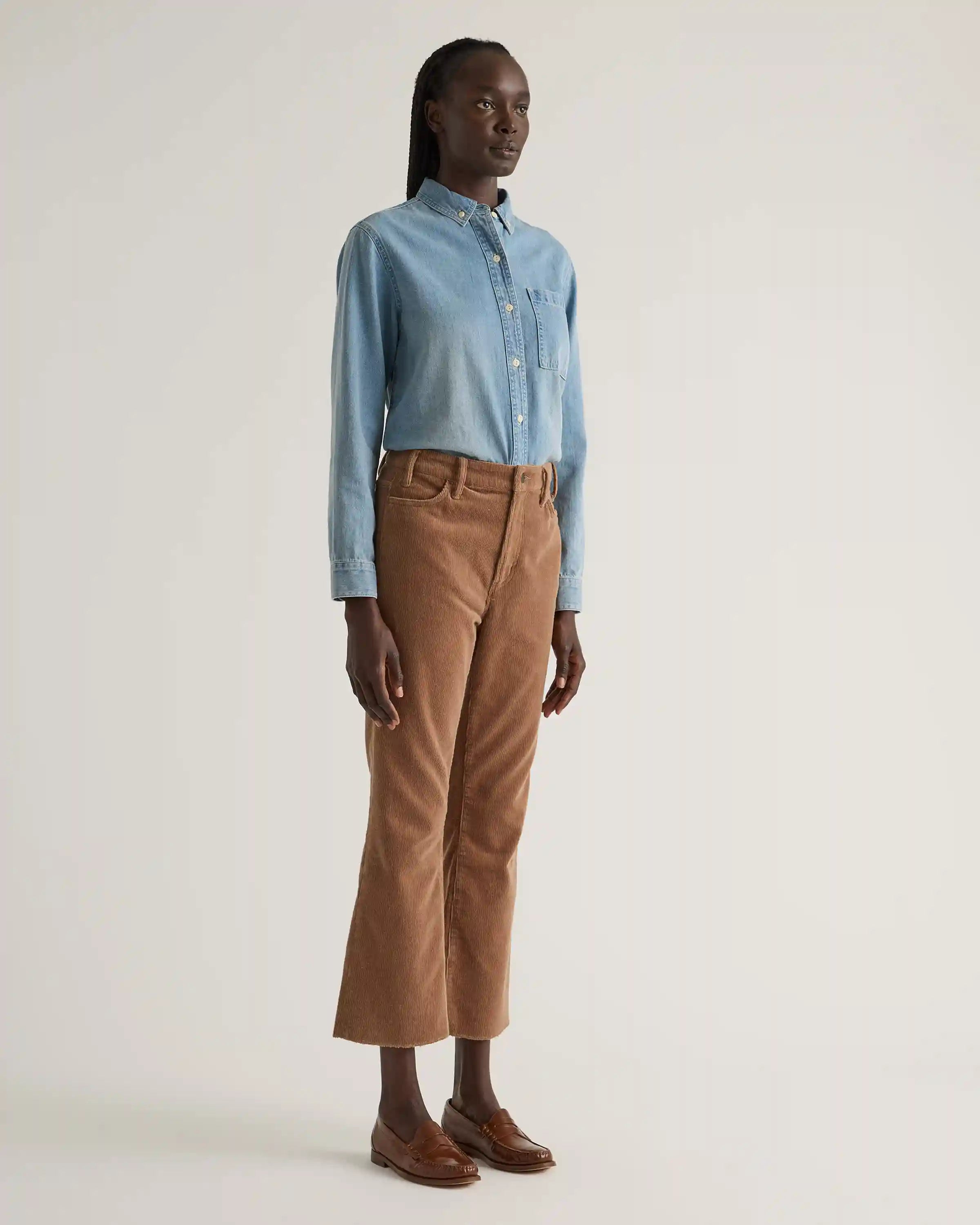 Organic Stretch Corduroy Kick Flare Pants