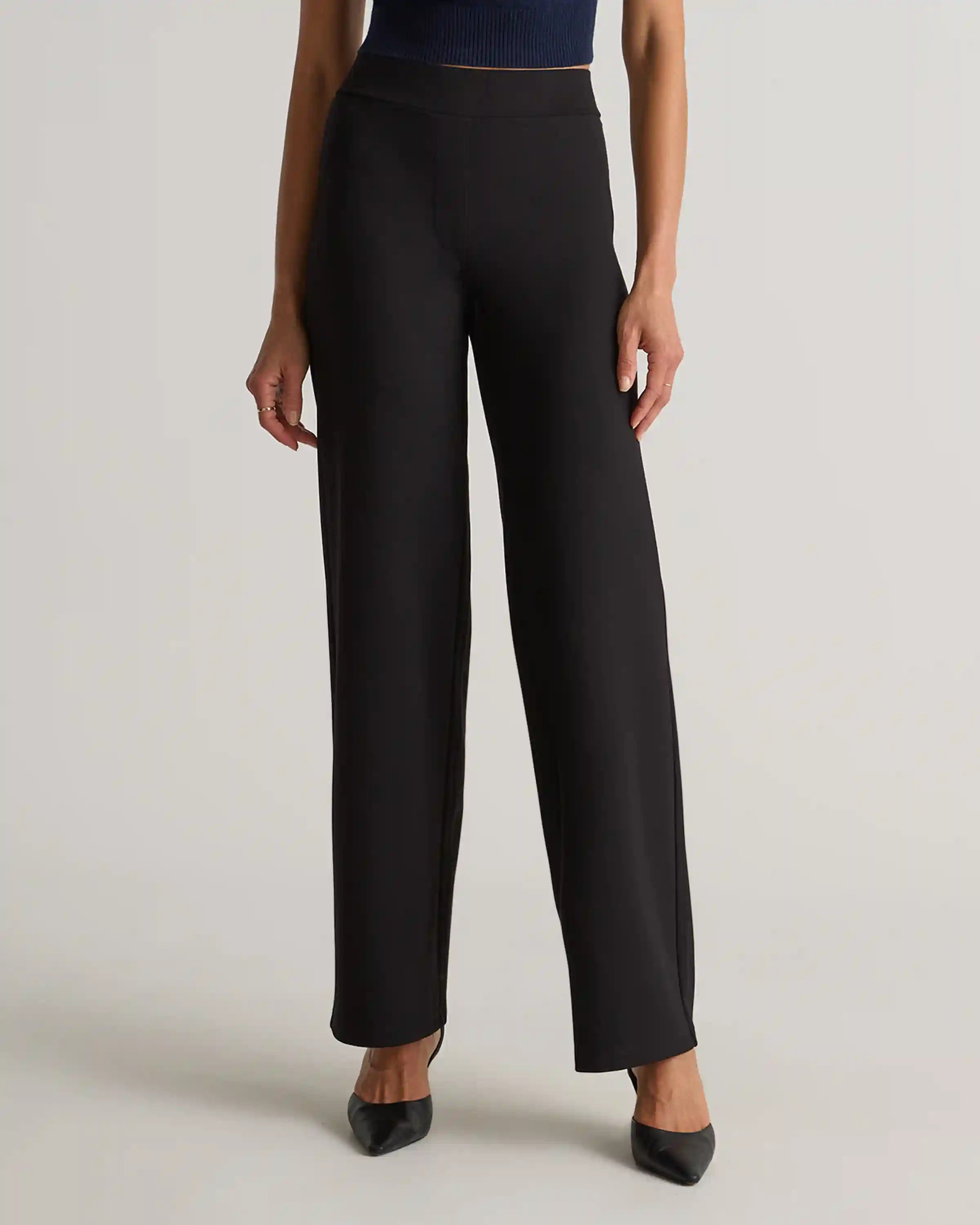 Ultra-Stretch Ponte Wide Leg Pants