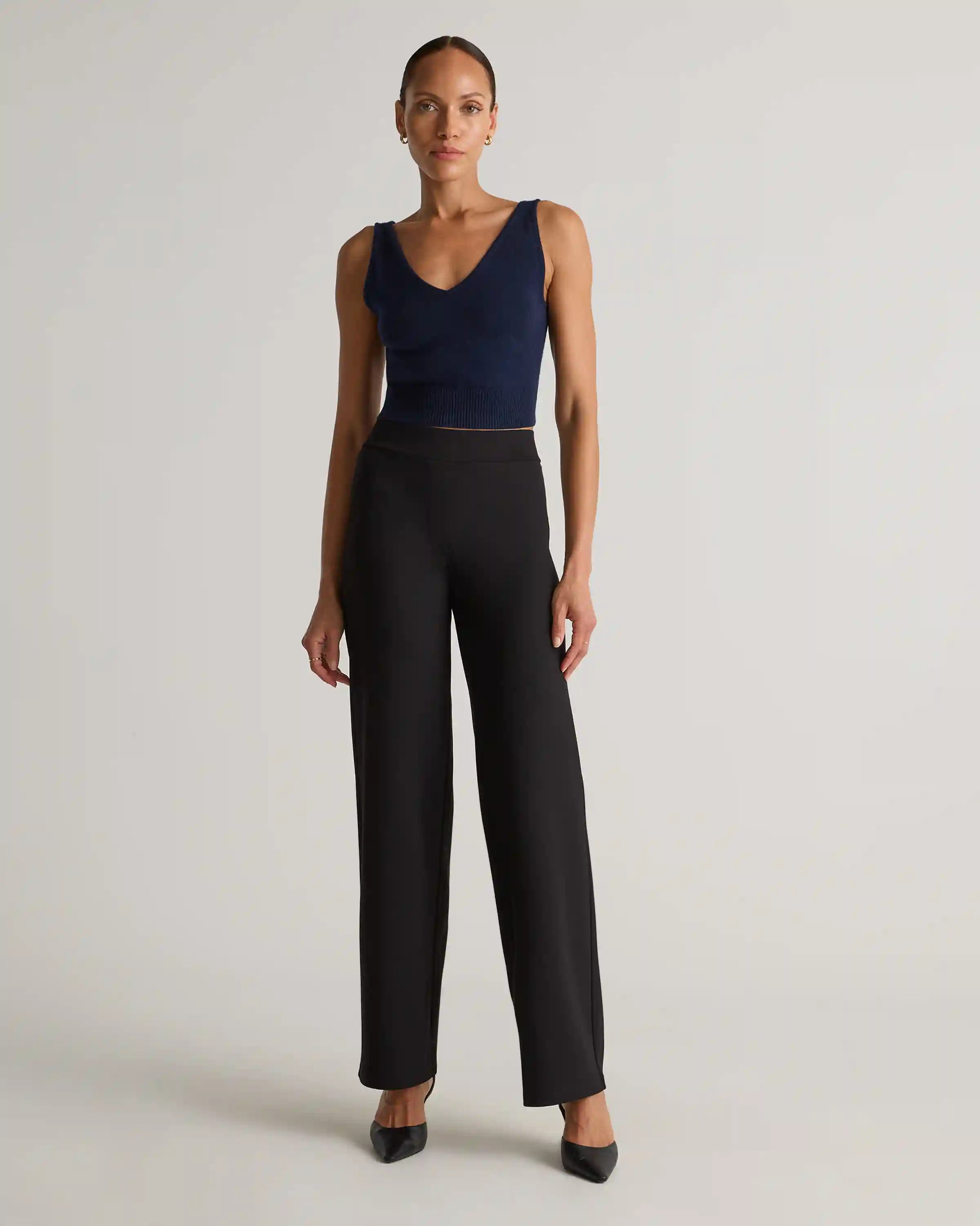 Ultra-Stretch Ponte Wide Leg Pants