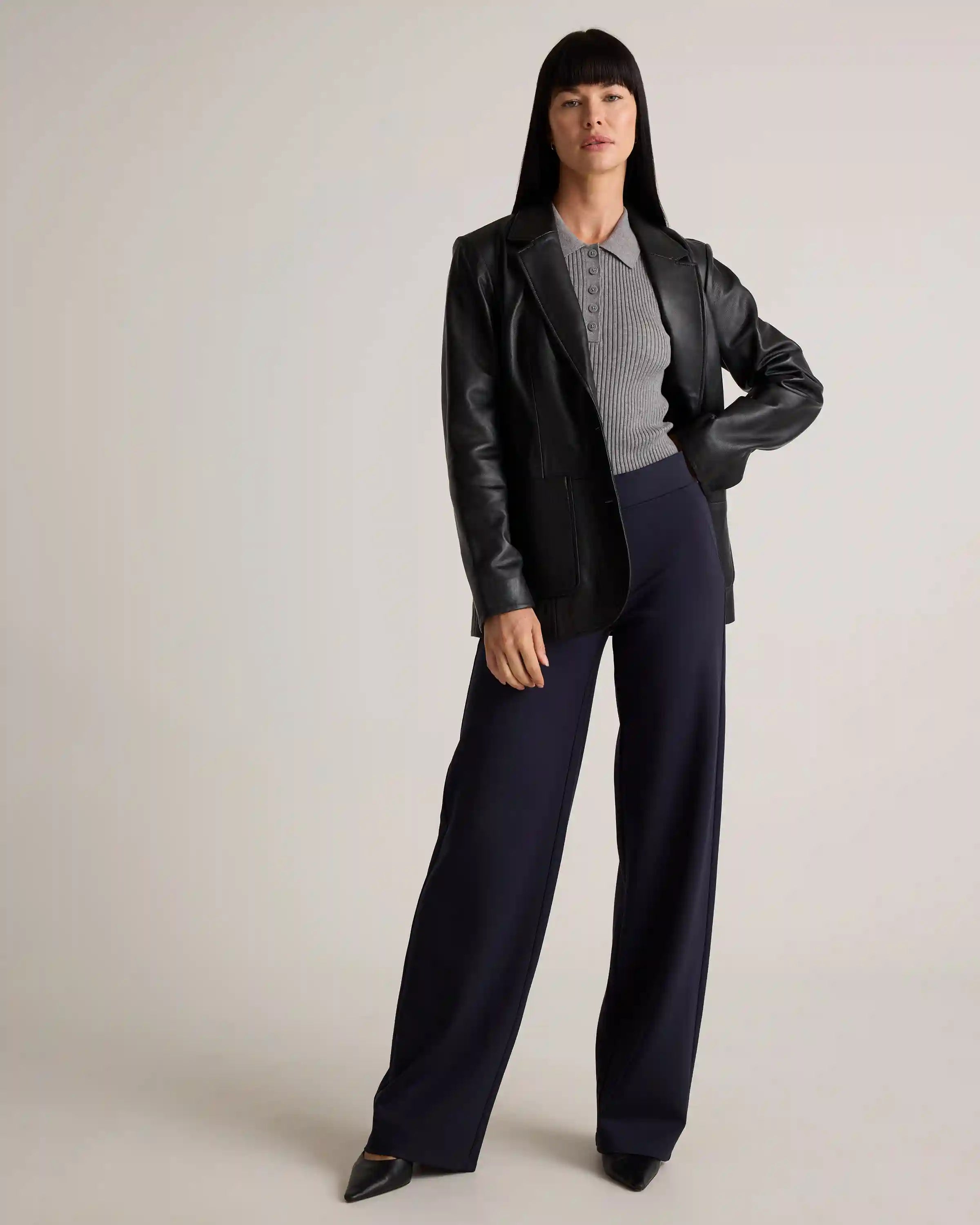 Ultra-Stretch Ponte Wide Leg Pants