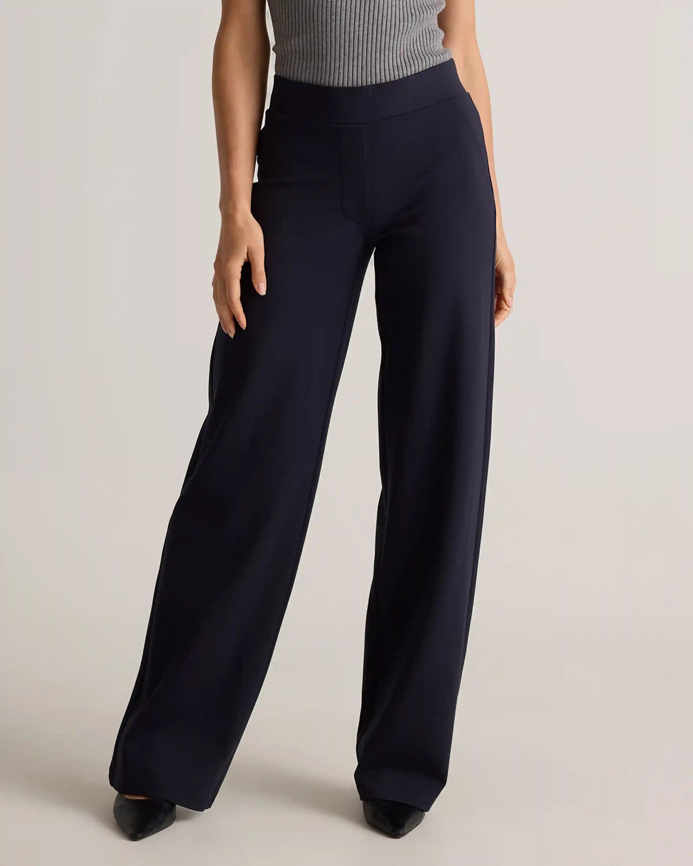 Ultra-Stretch Ponte Wide Leg Pants