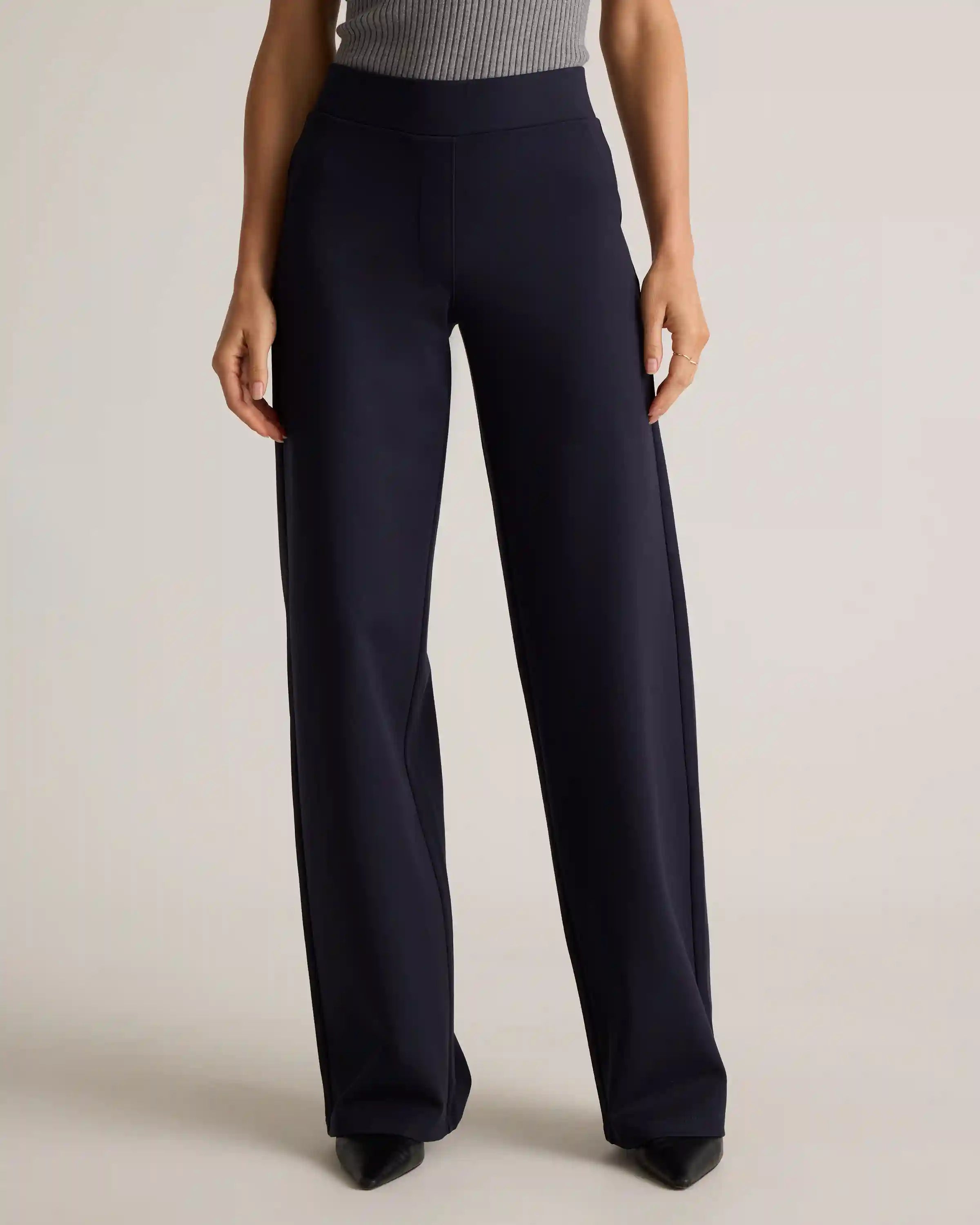 Ultra-Stretch Ponte Wide Leg Pants