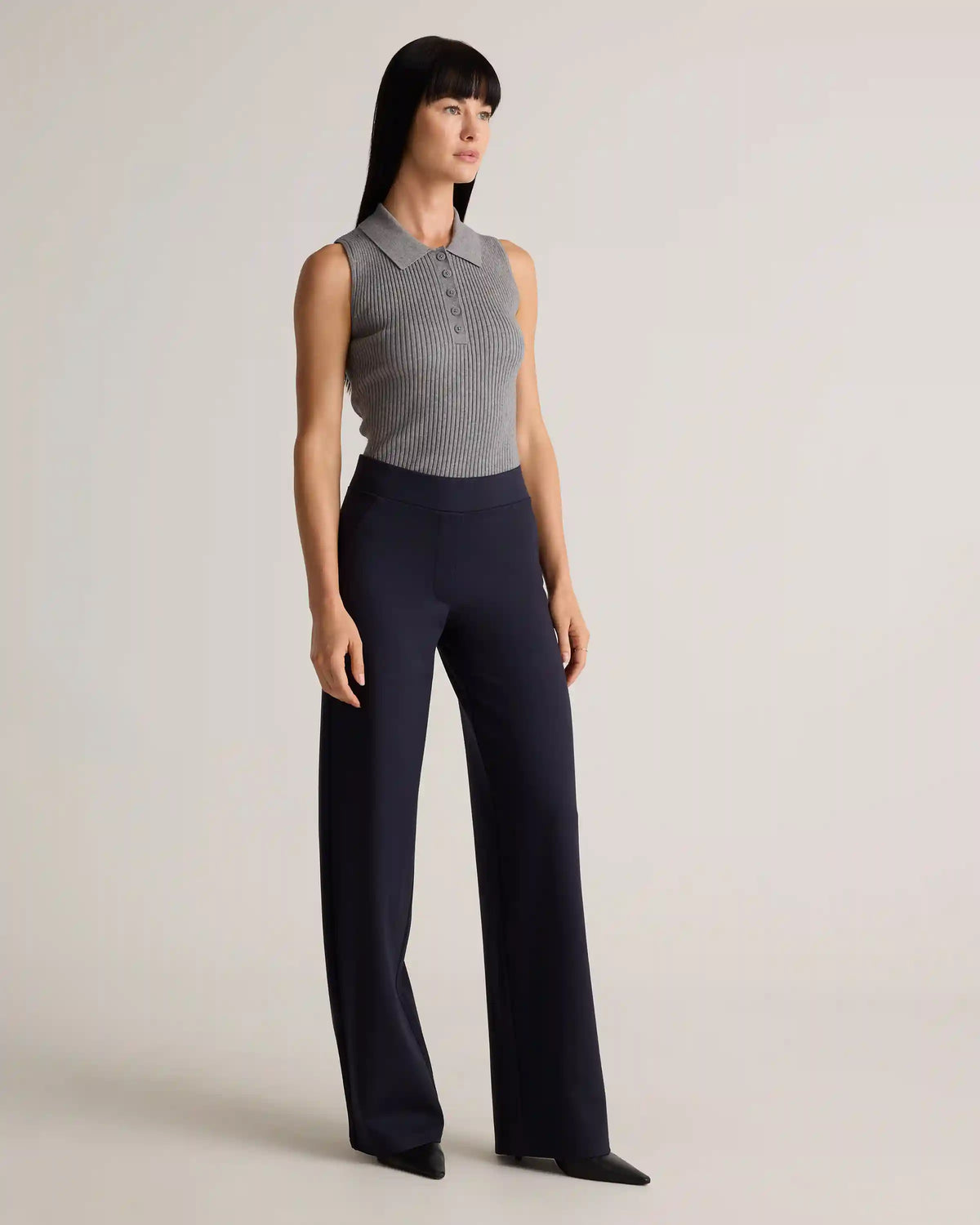 Ultra-Stretch Ponte Wide Leg Pants