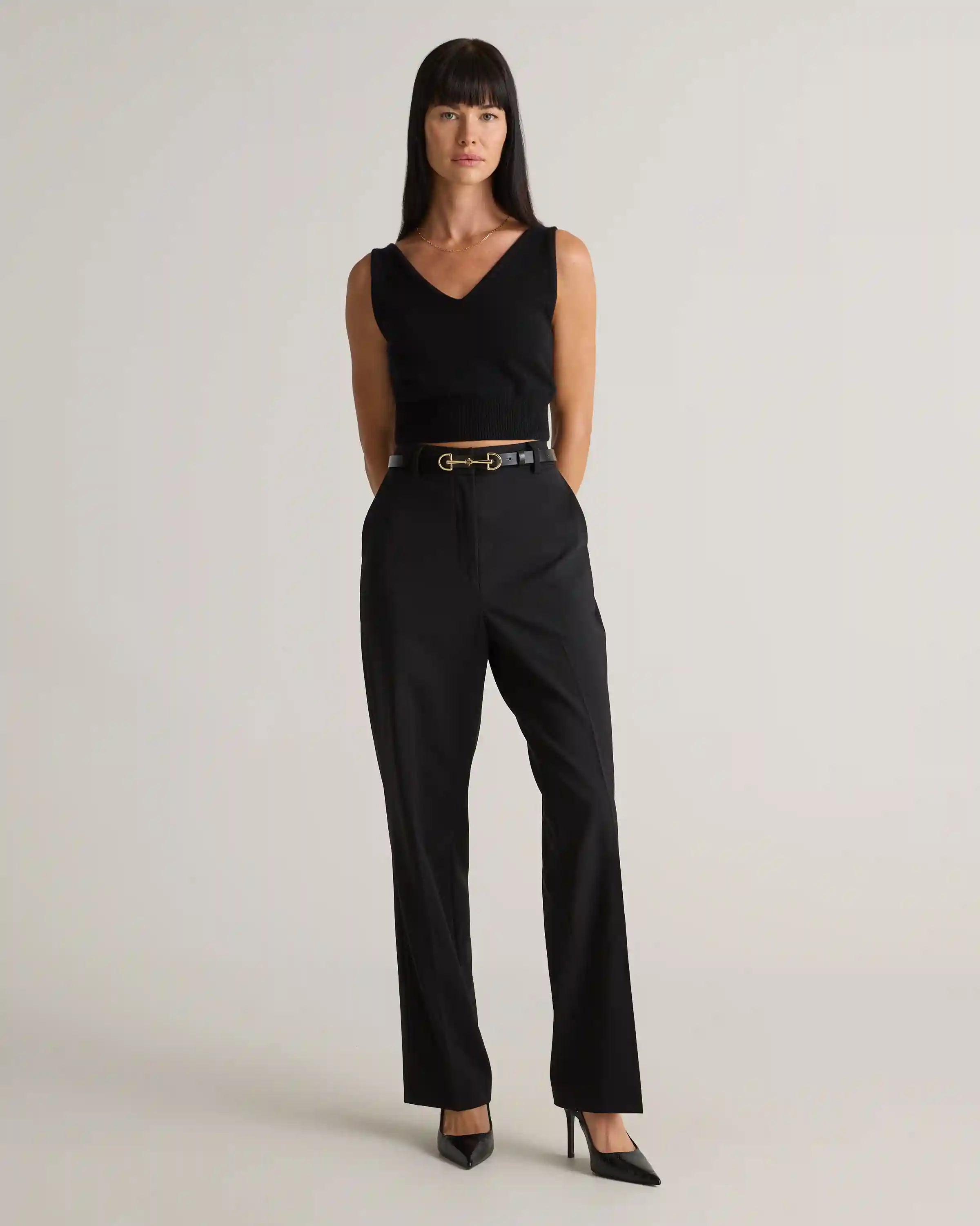 Italian Wool Straight Leg Pants