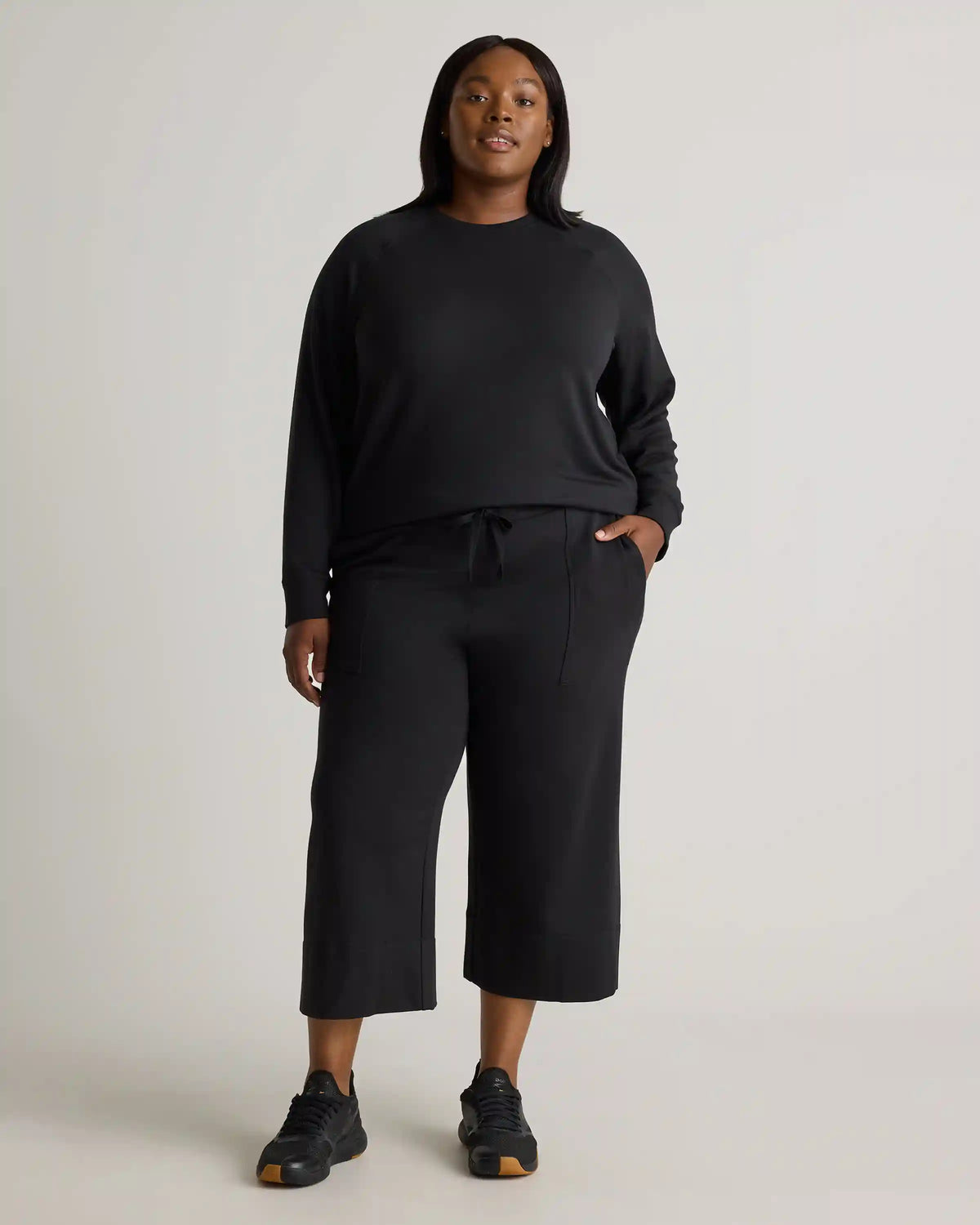 SuperSoft Fleece Cropped Wide Leg Pants
