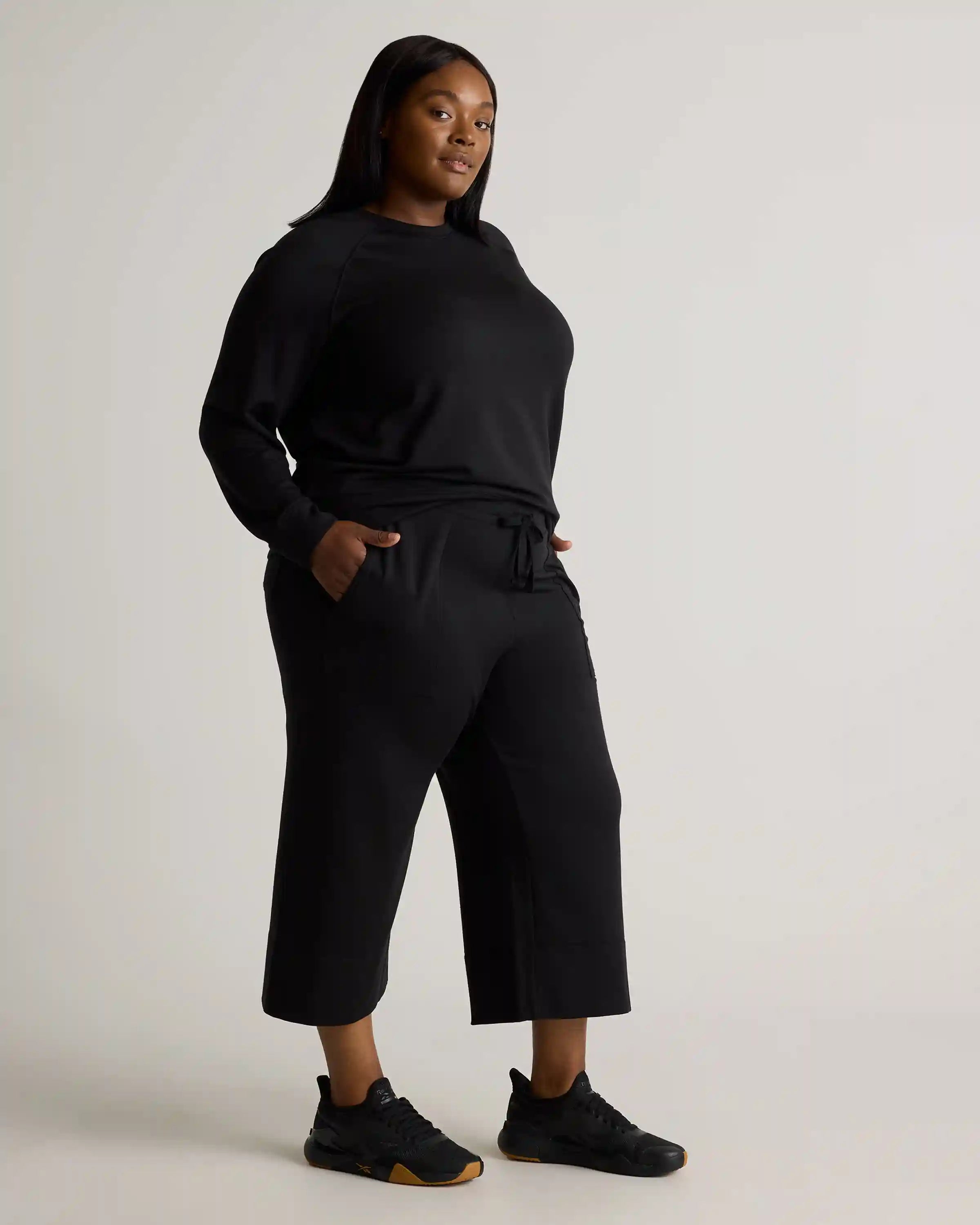 SuperSoft Fleece Cropped Wide Leg Pants