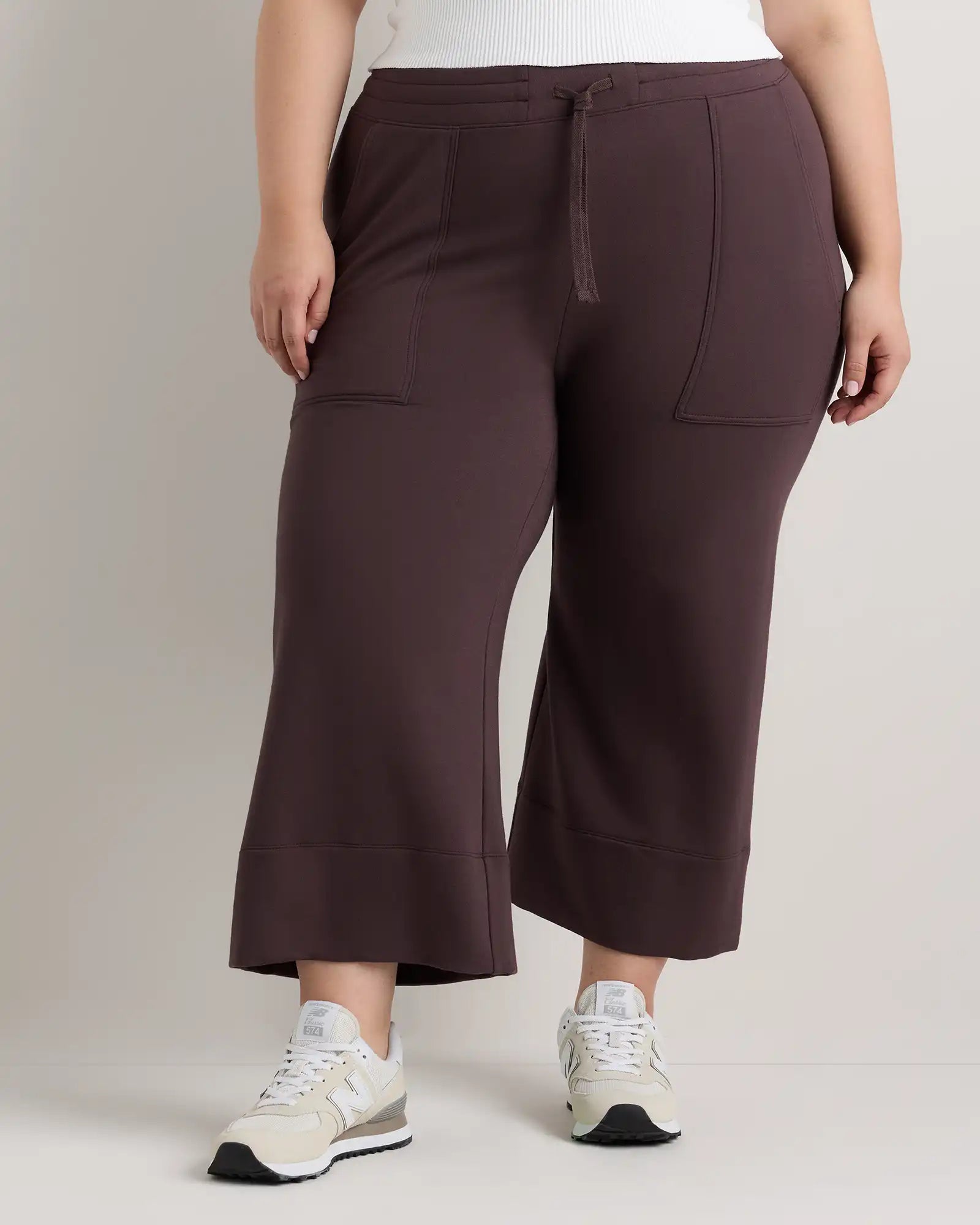 SuperSoft Fleece Cropped Wide Leg Pants