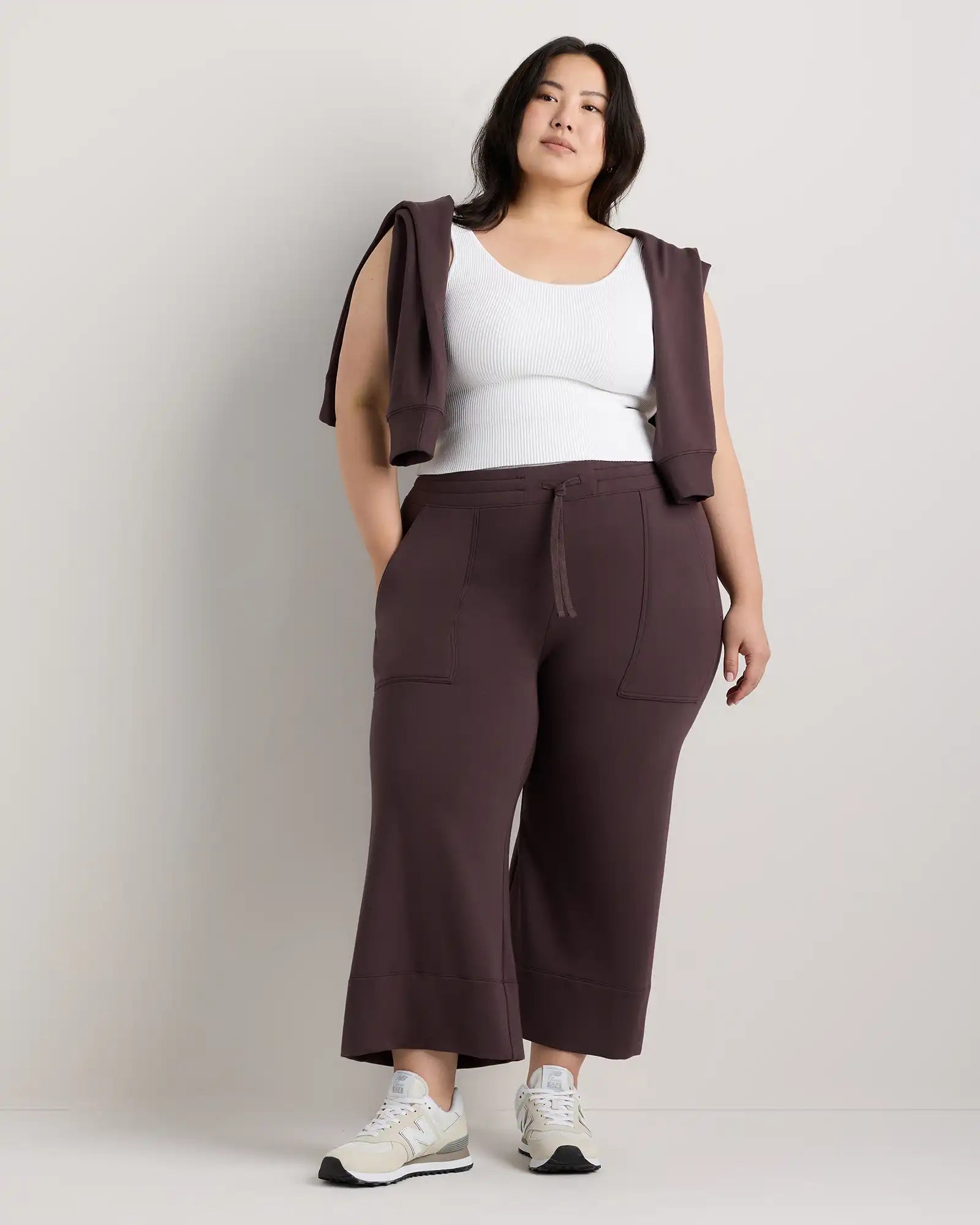 SuperSoft Fleece Cropped Wide Leg Pants