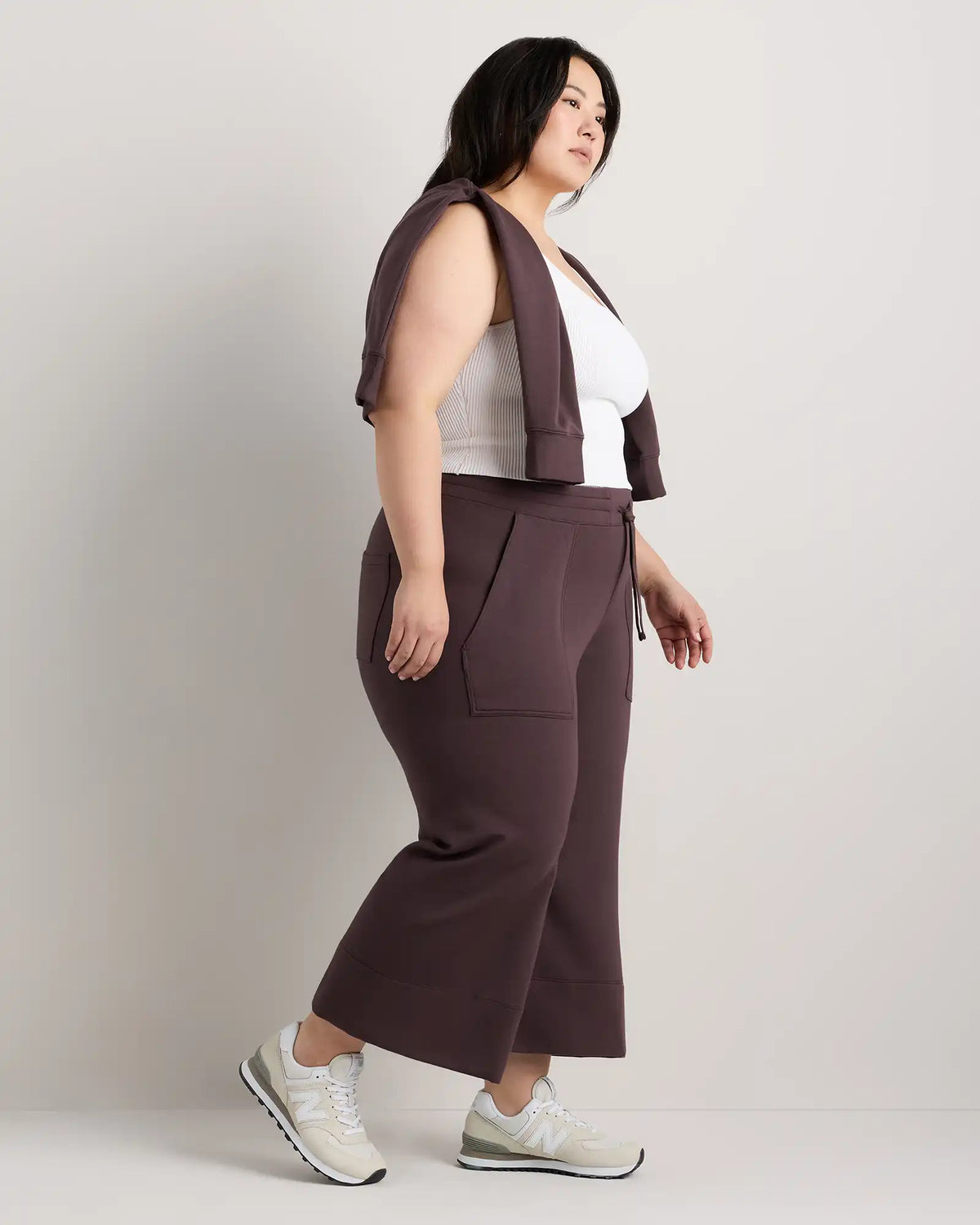 SuperSoft Fleece Cropped Wide Leg Pants